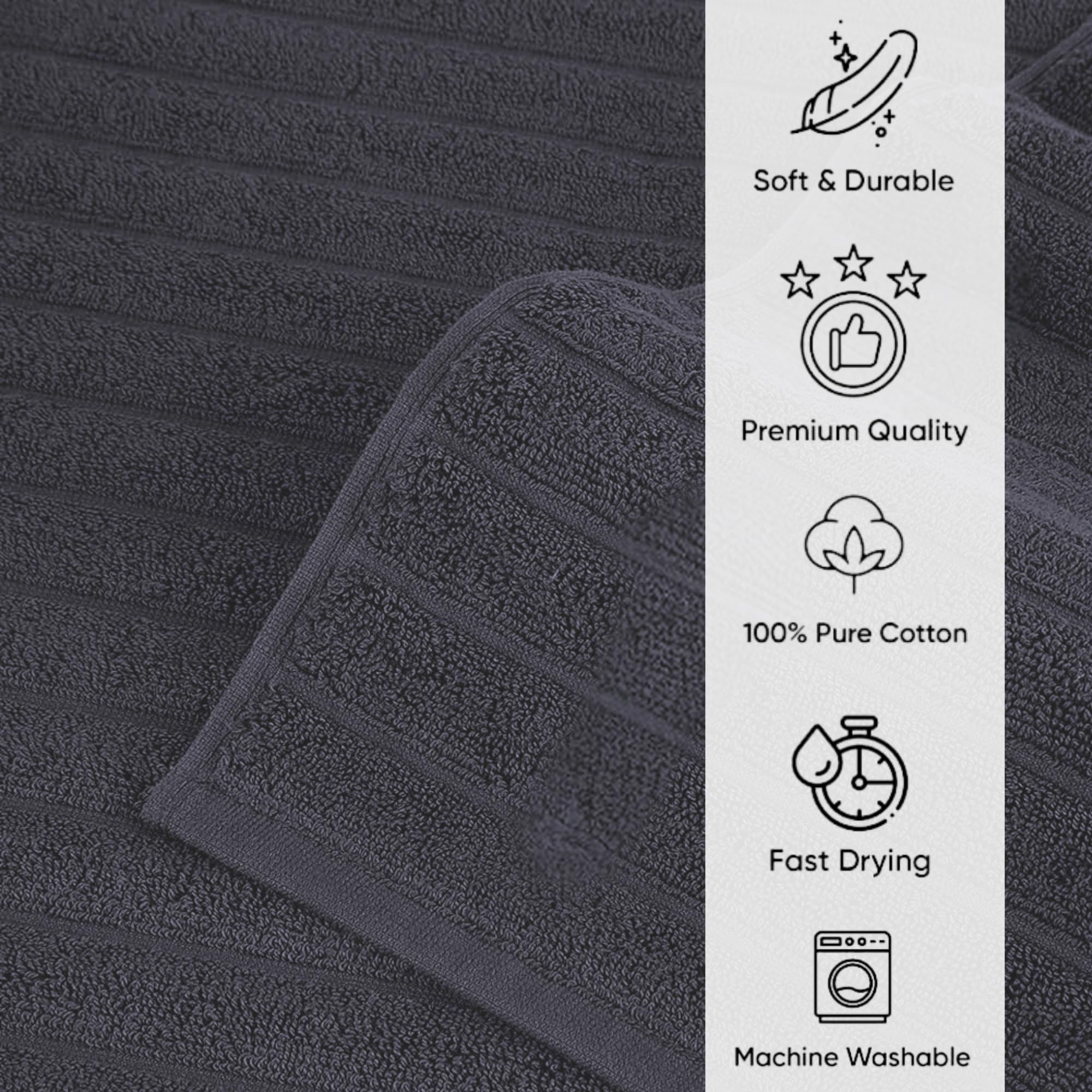 Washcloths Set of 6, Absorbent & Quick Dry I 13"x13" - Image 27