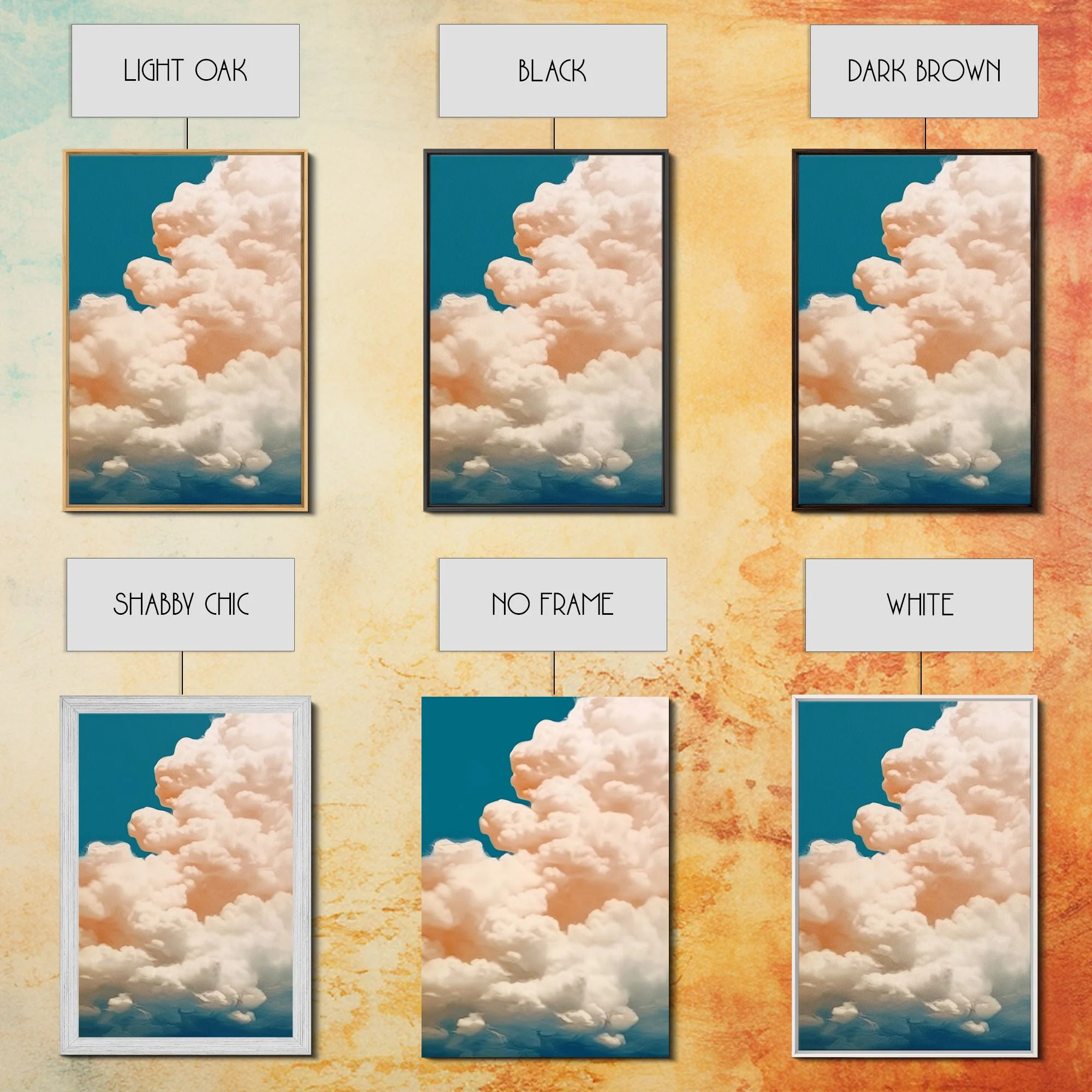 Cloud Wall Art Triptych 3 Piece Set - Image 14