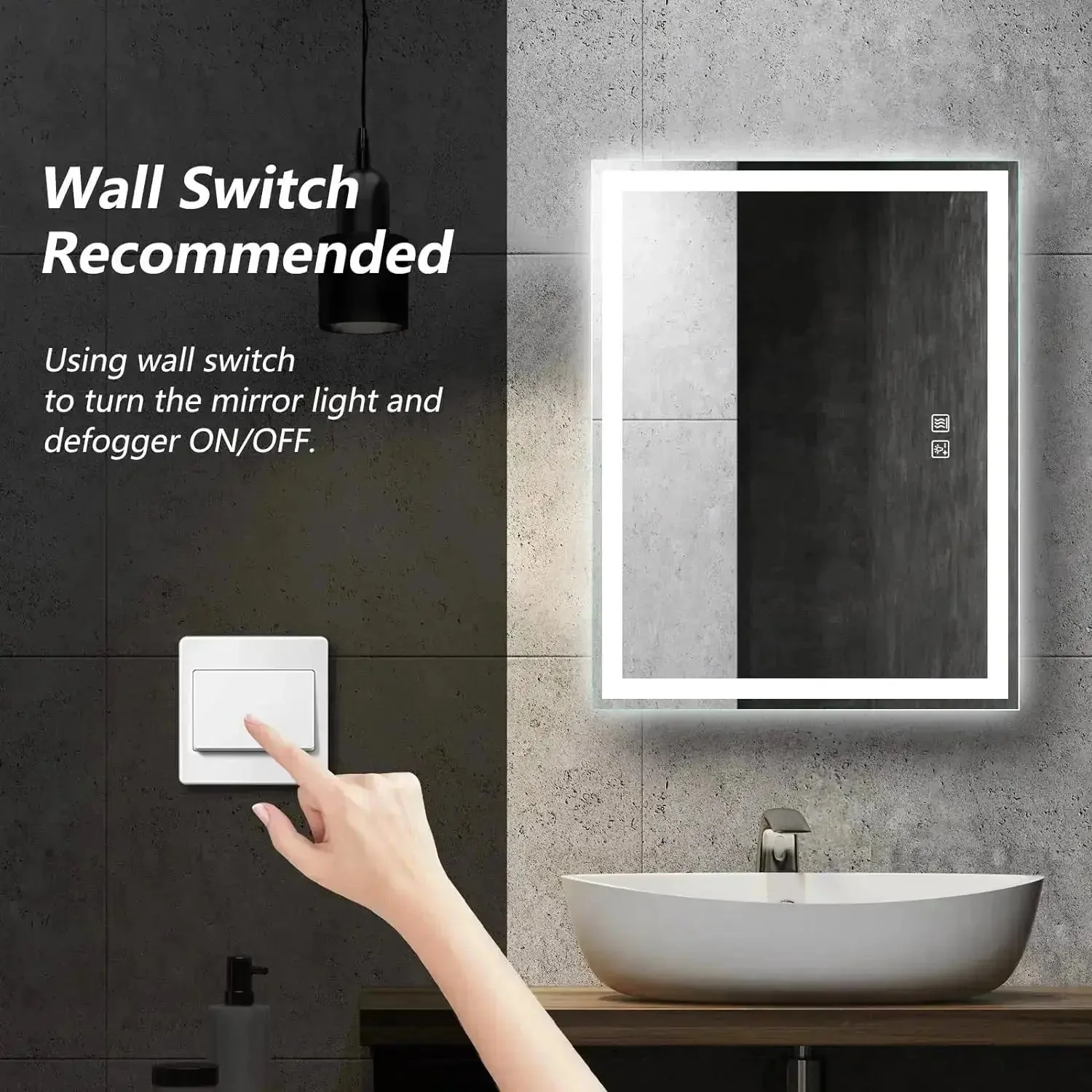 Compact Center Glow LED Bathroom Mirror - Image 11