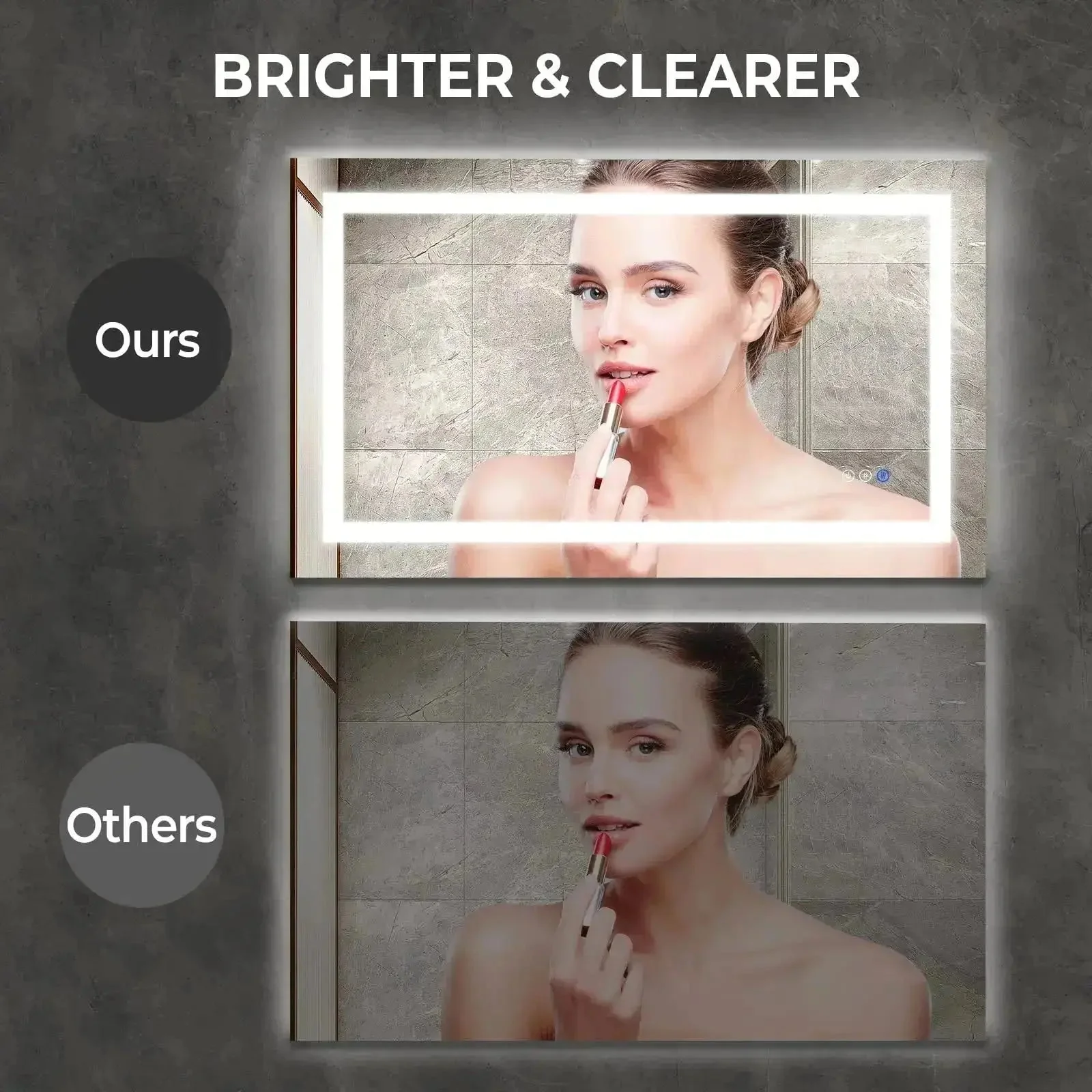 Compact Center Glow LED Bathroom Mirror - Image 14
