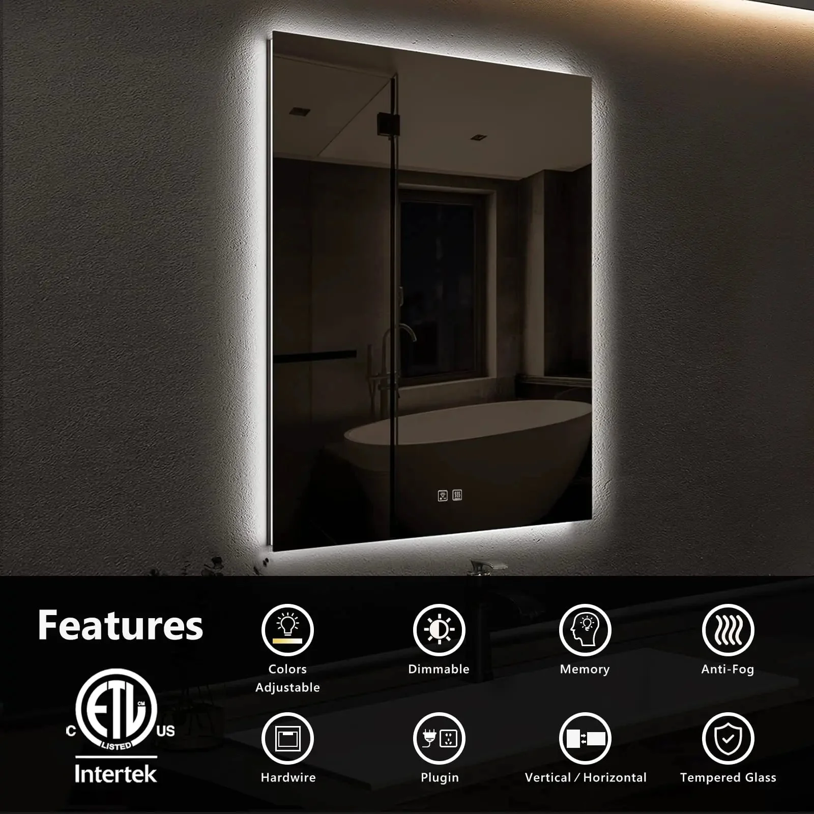 Compact Sleek Backlit LED Bathroom Mirror - Image 5
