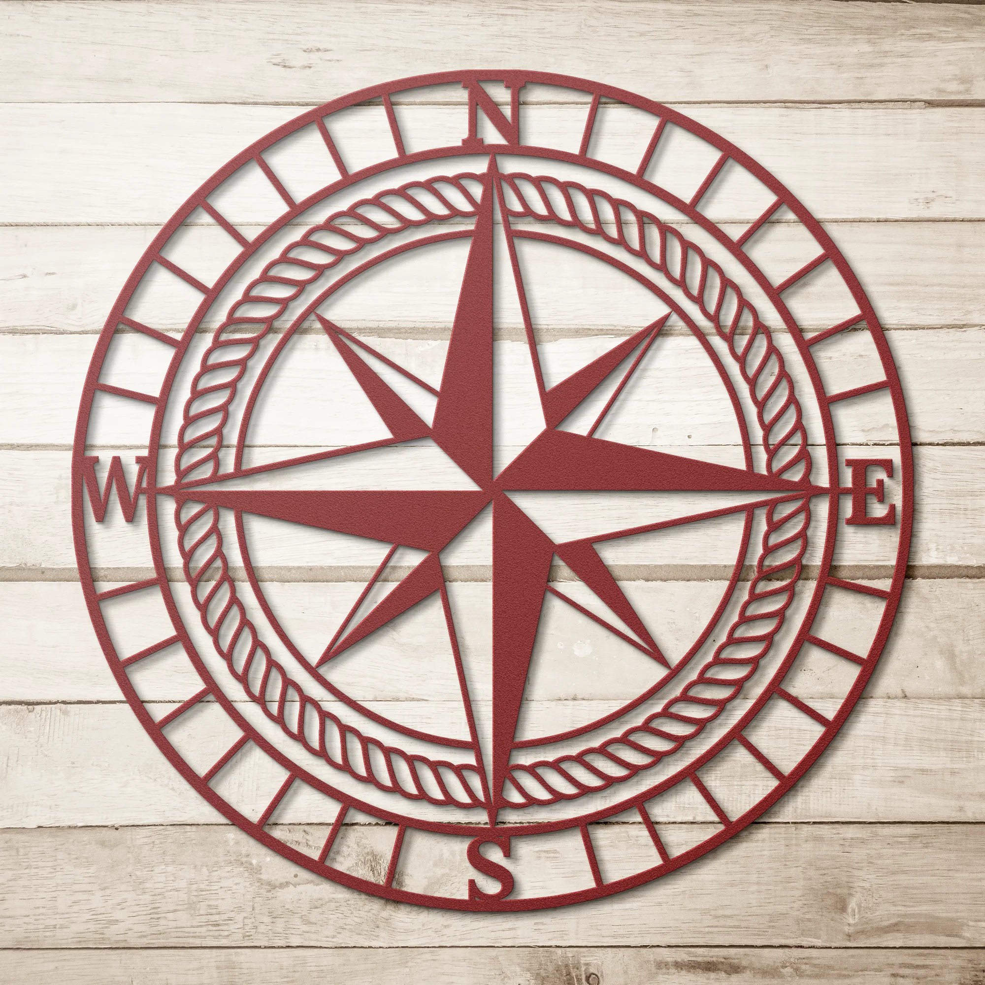 Compass Rose Die-Cut Metal Sign - Image 3