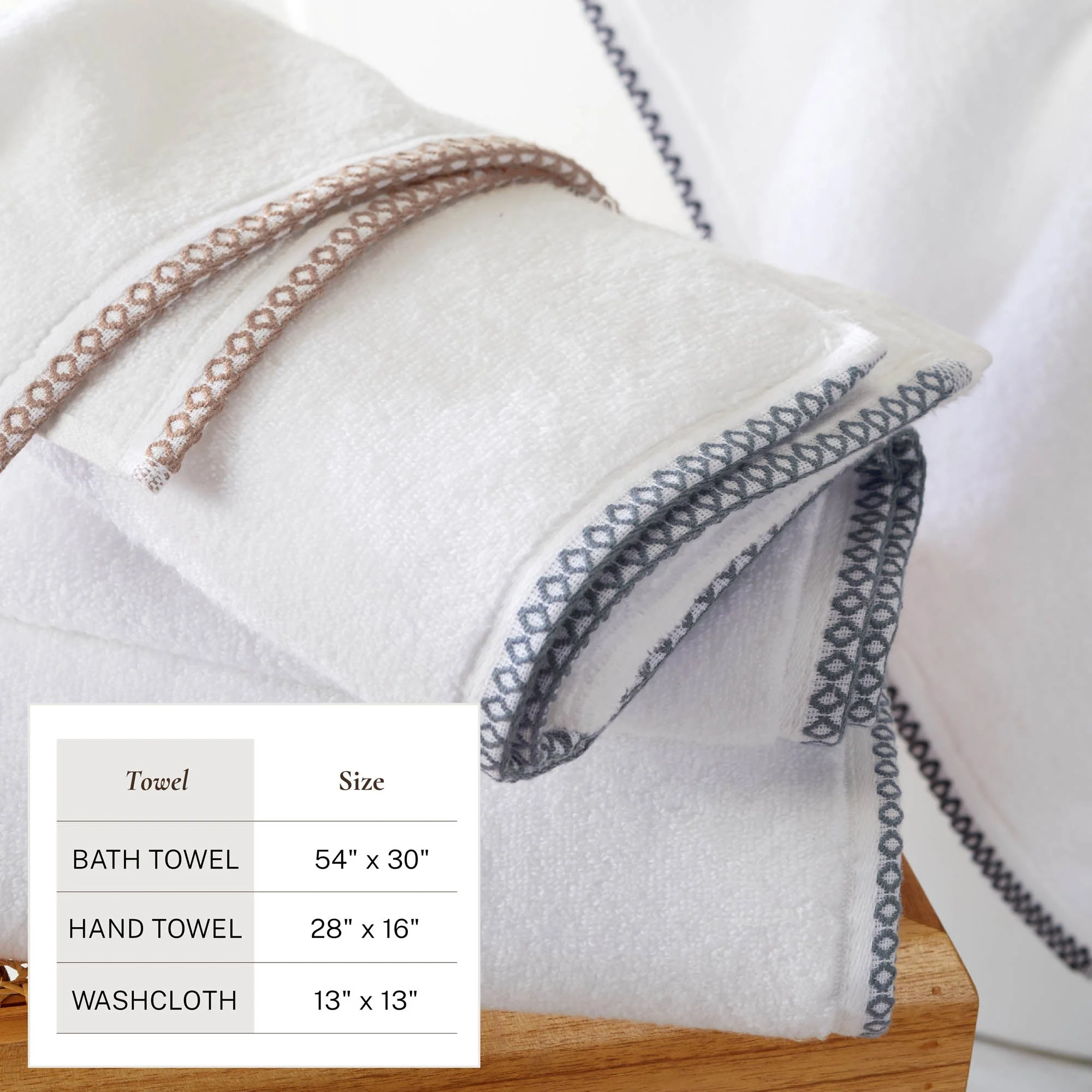 Cotton Border-Stitched 6-Piece Towel Set - Valery Collection - Image 78