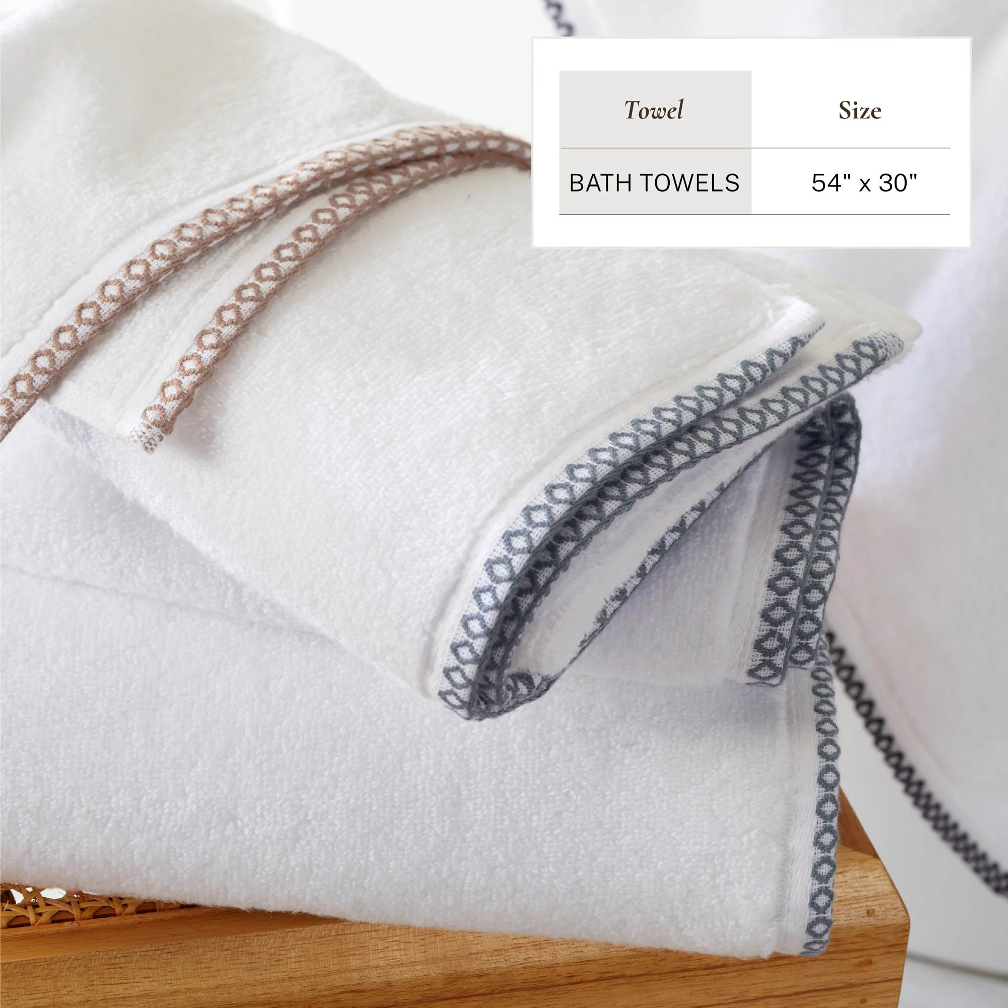 Cotton Border-Stitched 6-Piece Towel Set - Valery Collection - Image 84
