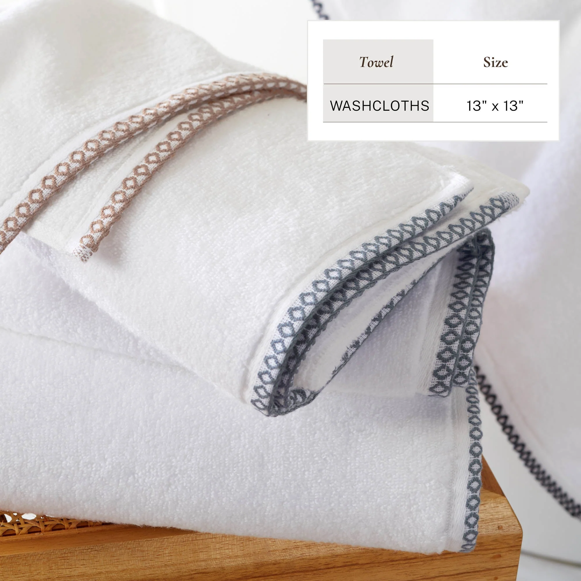 Cotton Border-Stitched 6-Piece Towel Set - Valery Collection - Image 96