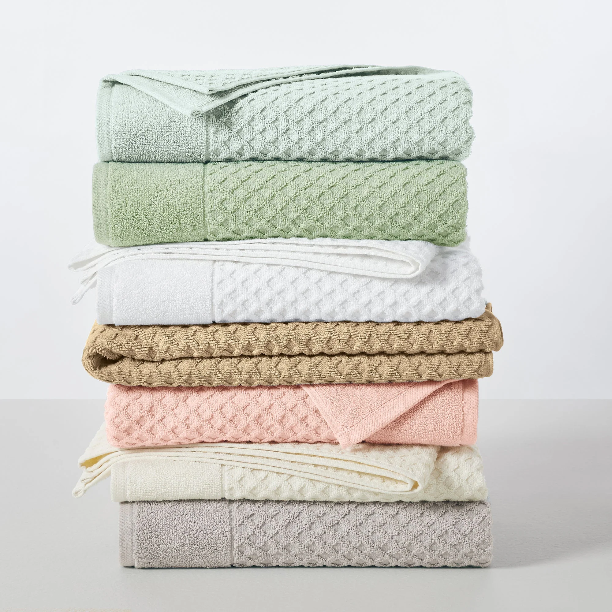 Cotton Diamond Waffle Weave Bath Towel Set - Grayson Collection - Image 101