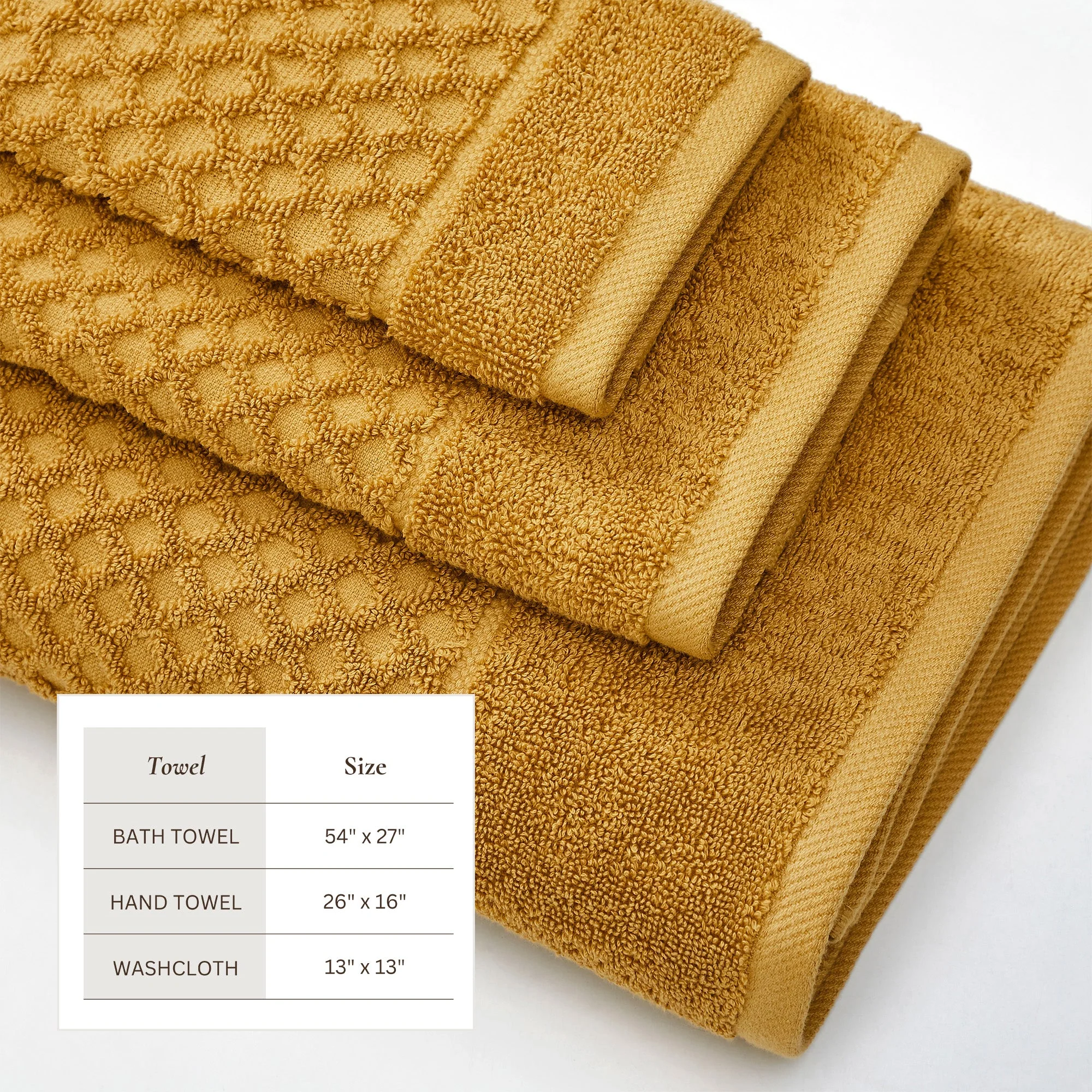 Cotton Diamond Waffle Weave Bath Towel Set - Grayson Collection - Image 120