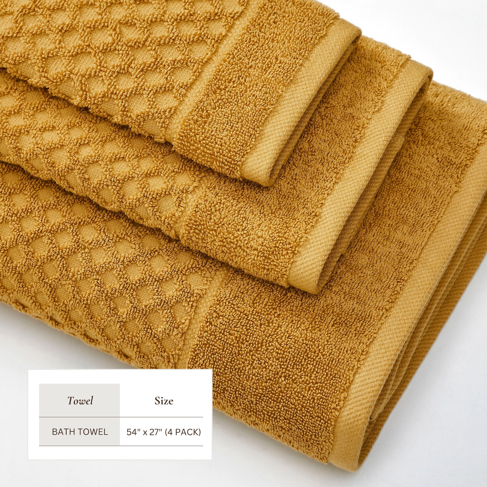 Cotton Diamond Waffle Weave Bath Towel Set - Grayson Collection - Image 121