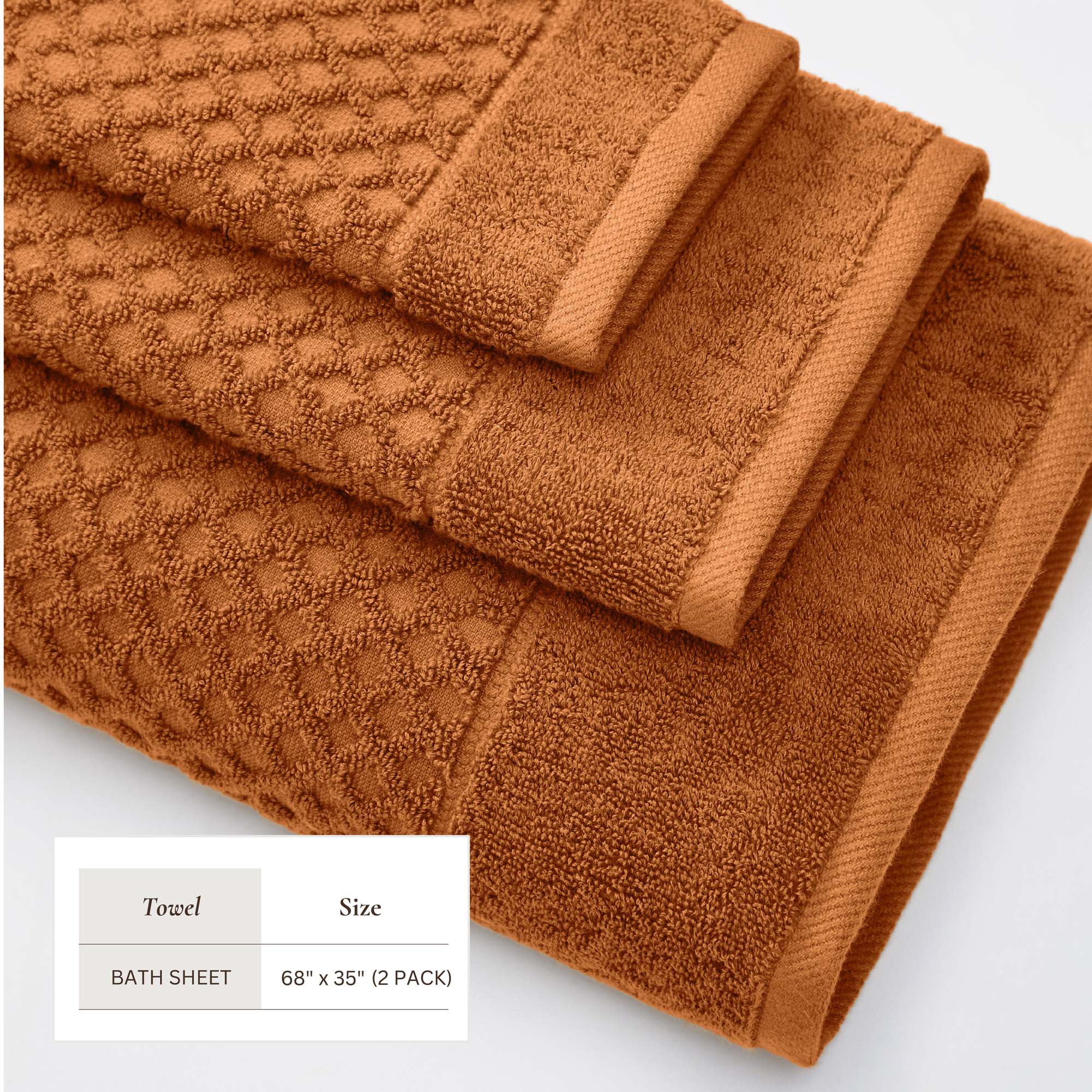 Cotton Diamond Waffle Weave Bath Towel Set - Grayson Collection - Image 135