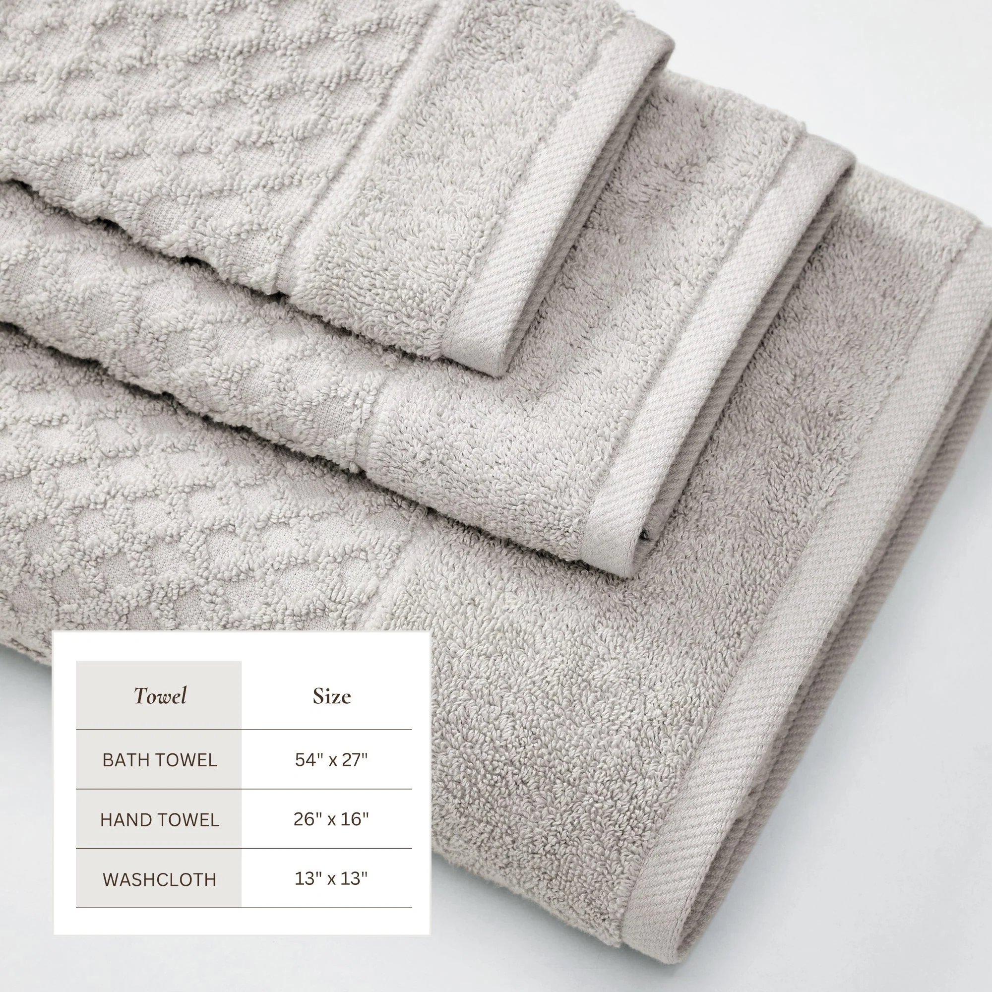 Cotton Diamond Waffle Weave Bath Towel Set - Grayson Collection - Image 144