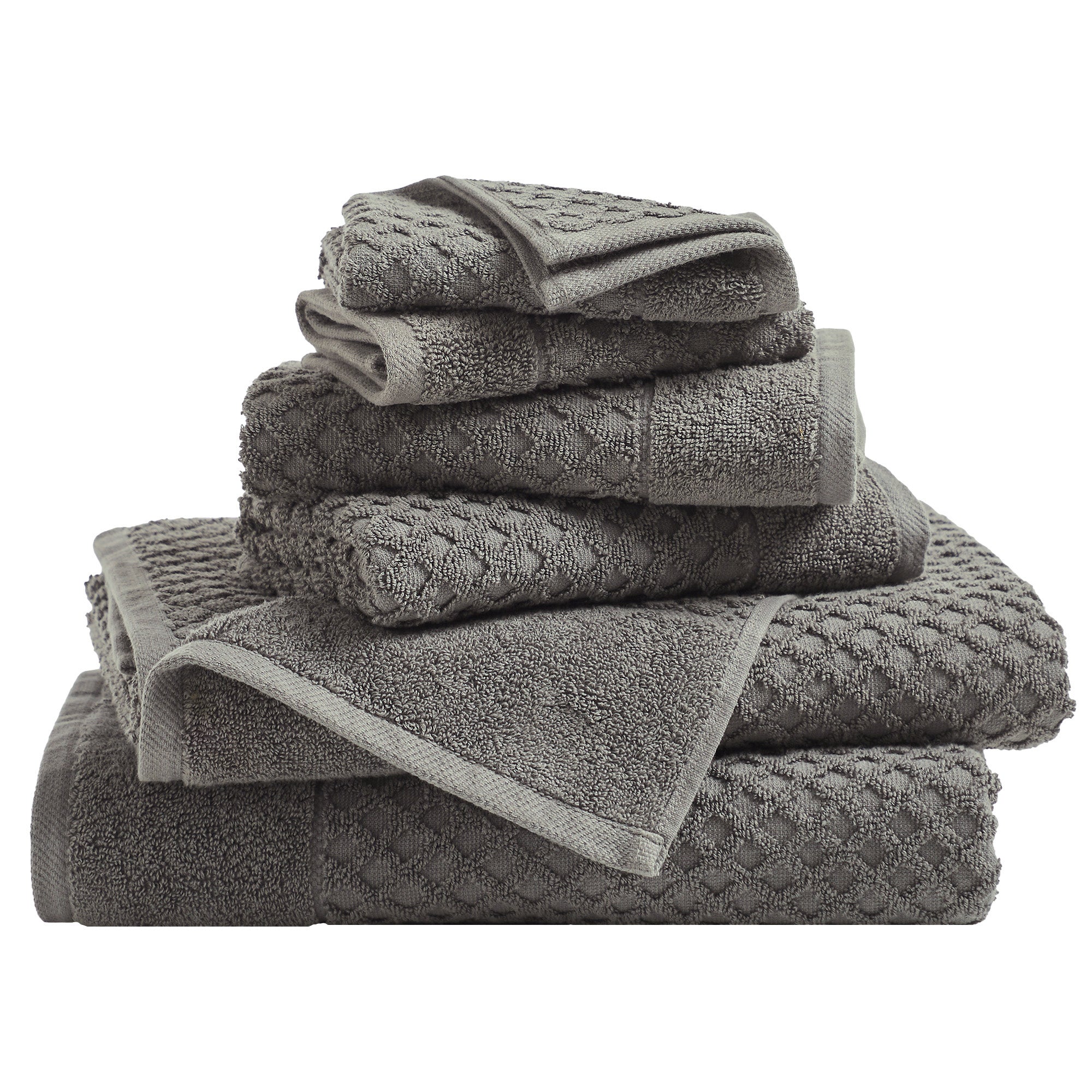 Cotton Diamond Waffle Weave Bath Towel Set - Grayson Collection - Image 151