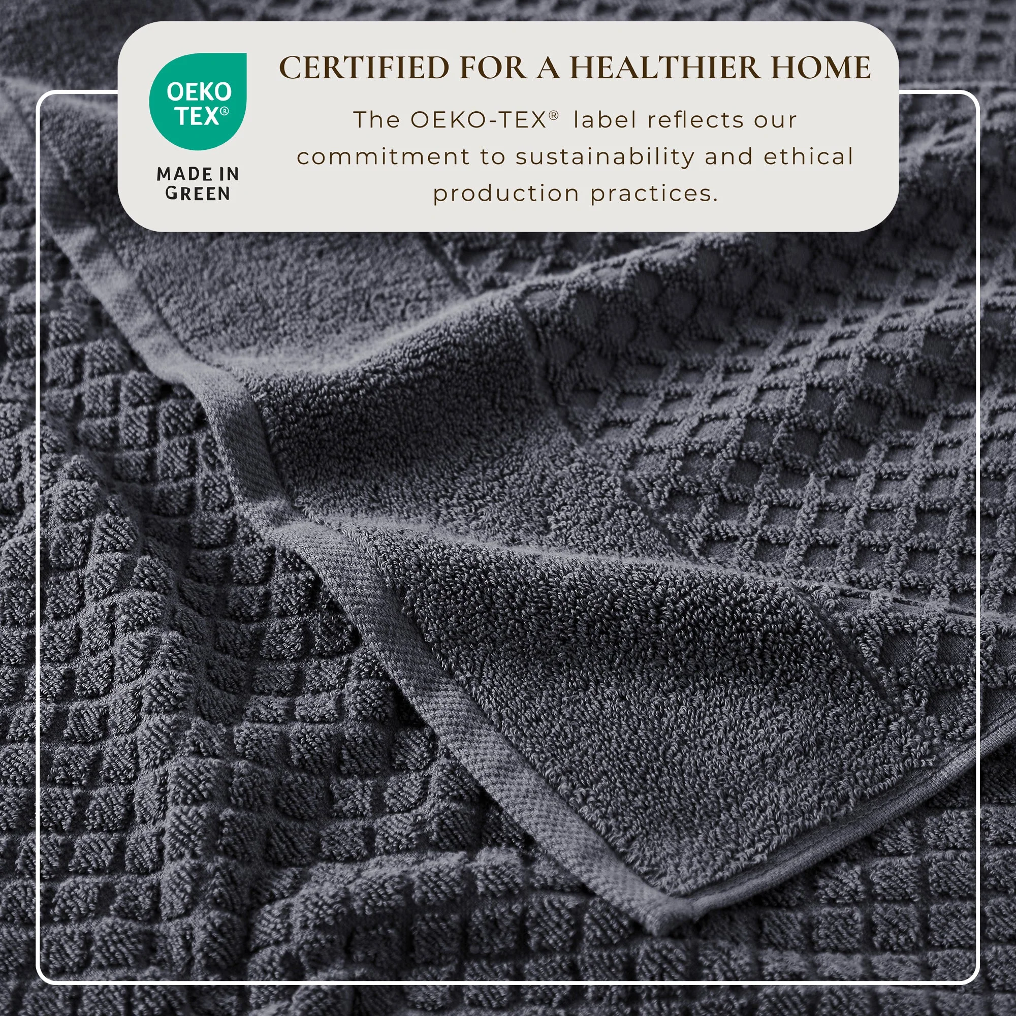 Cotton Diamond Waffle Weave Bath Towel Set - Grayson Collection - Image 175