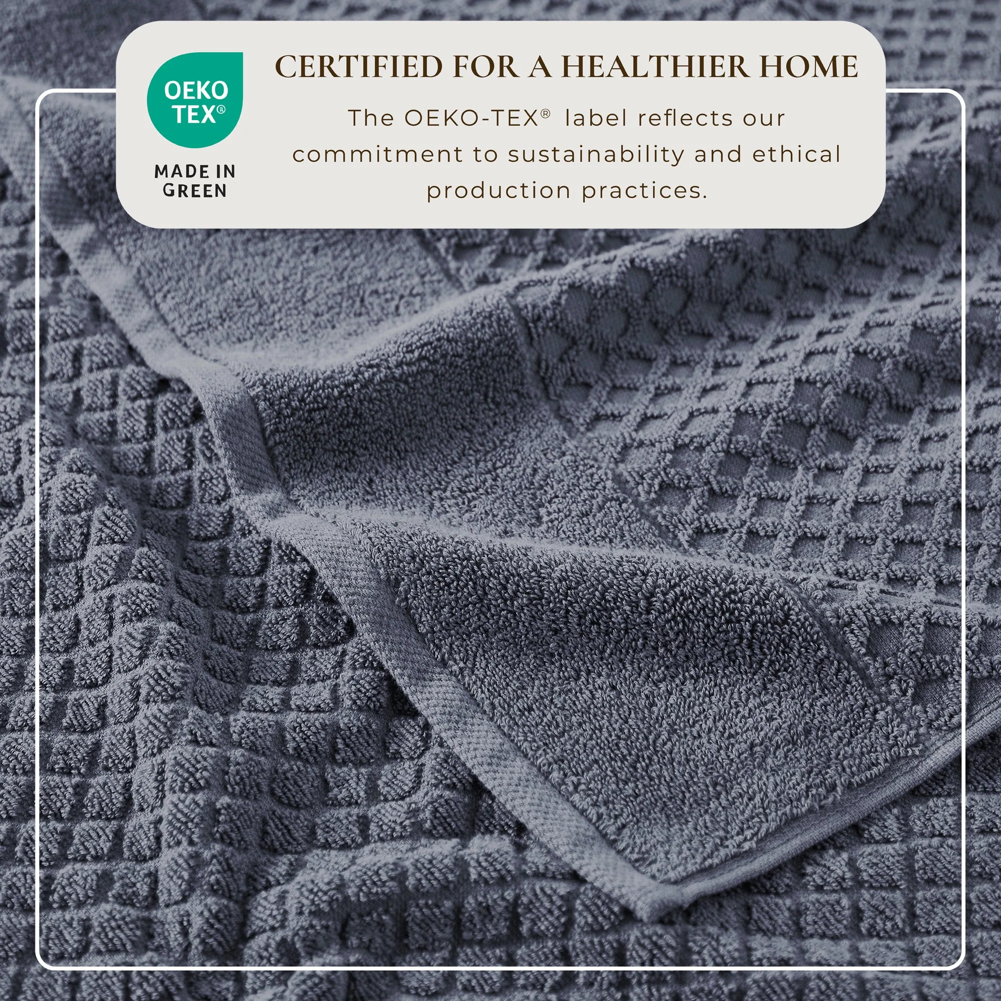 Cotton Diamond Waffle Weave Bath Towel Set - Grayson Collection - Image 192