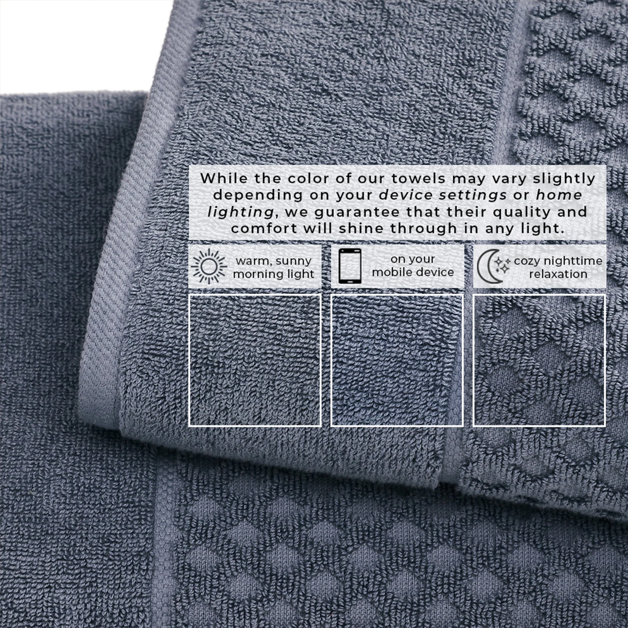 Cotton Diamond Waffle Weave Bath Towel Set - Grayson Collection - Image 198