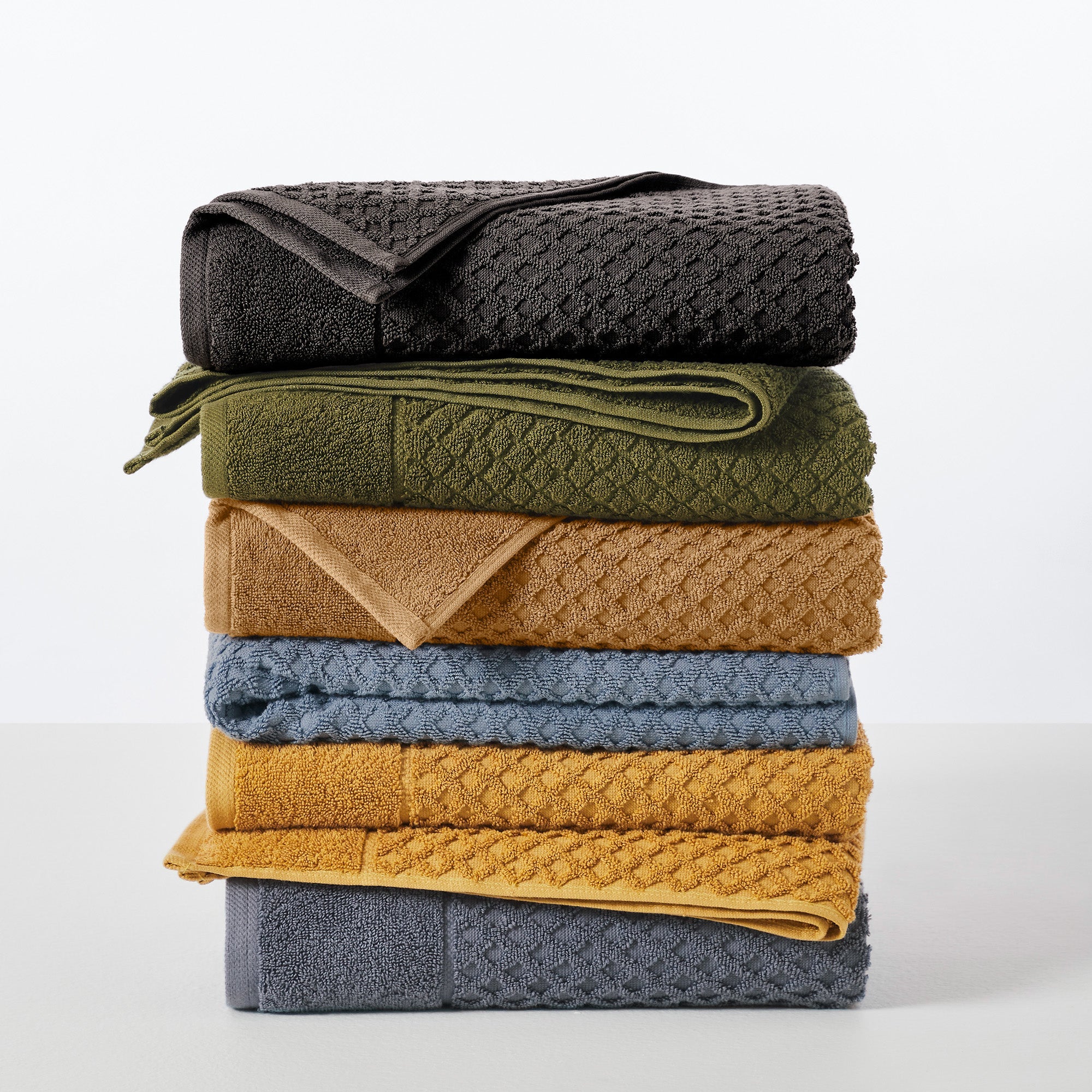 Cotton Diamond Waffle Weave Bath Towel Set - Grayson Collection - Image 199