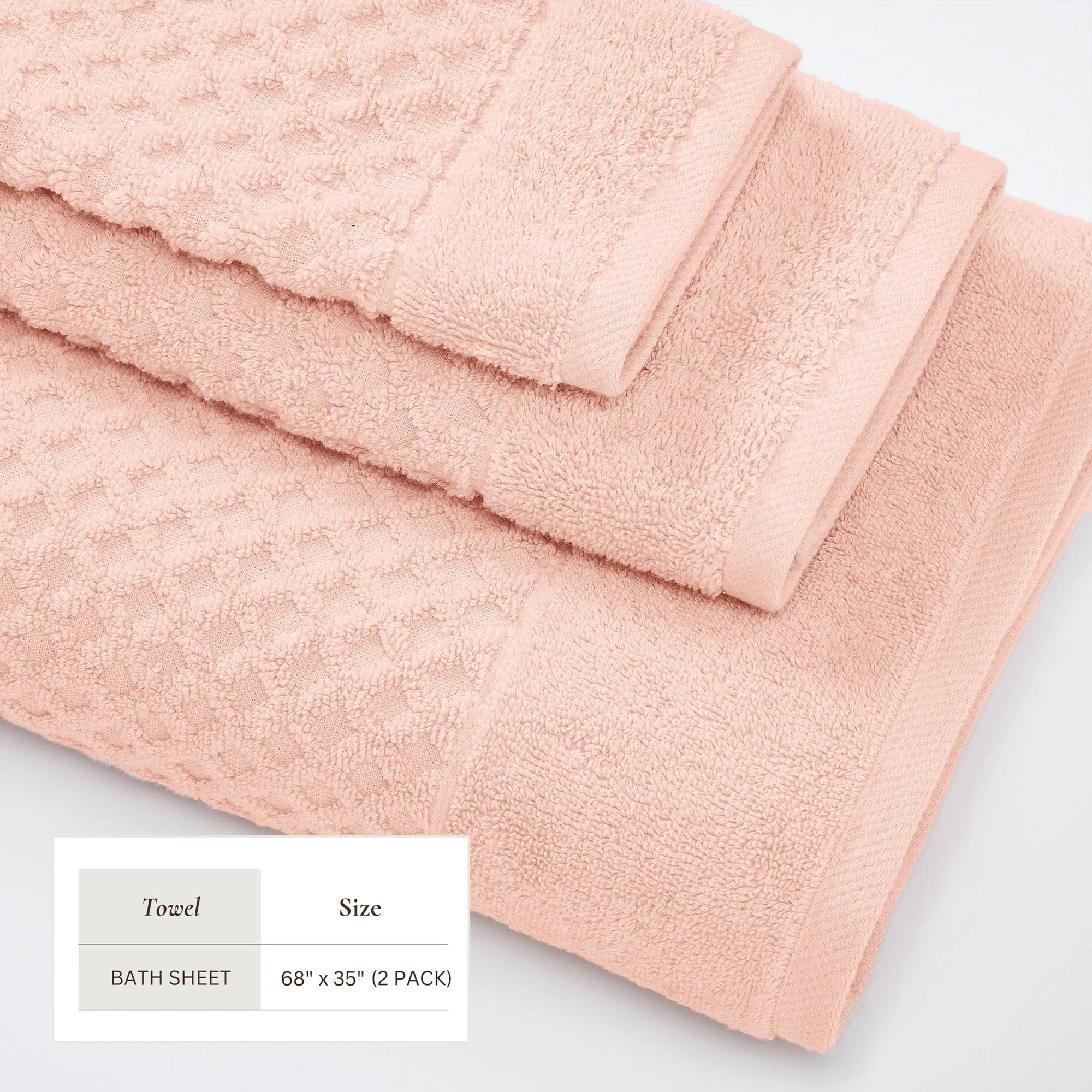 Cotton Diamond Waffle Weave Bath Towel Set - Grayson Collection - Image 47