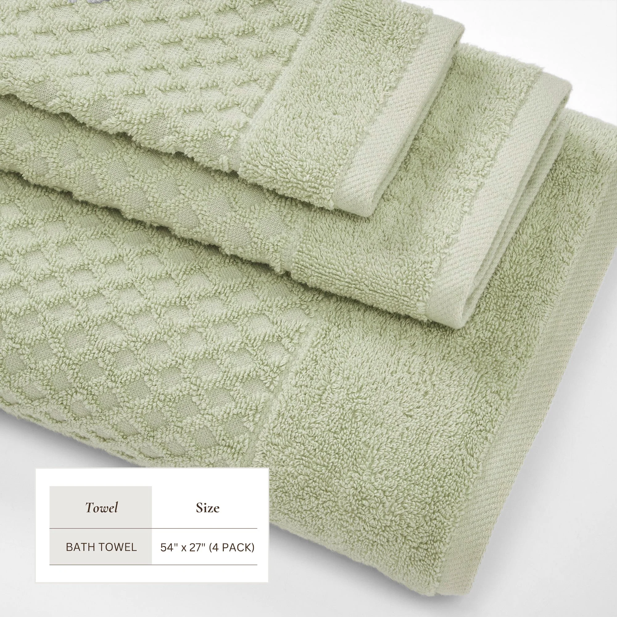 Cotton Diamond Waffle Weave Bath Towel Set - Grayson Collection - Image 57
