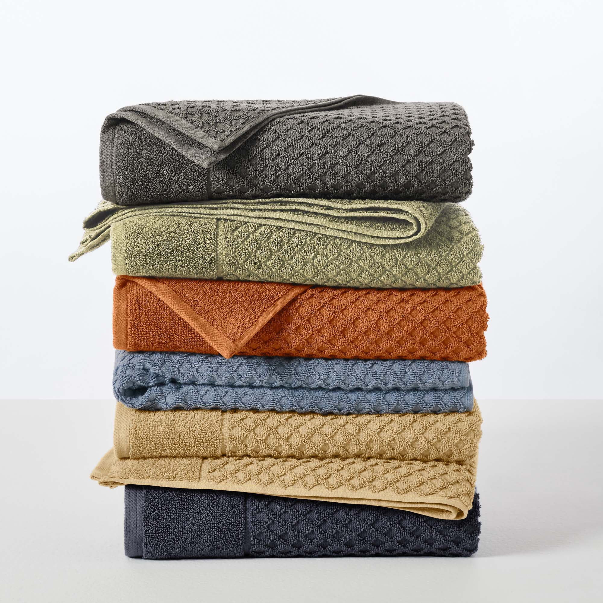 Cotton Diamond Waffle Weave Bath Towel Set - Grayson Collection - Image 77