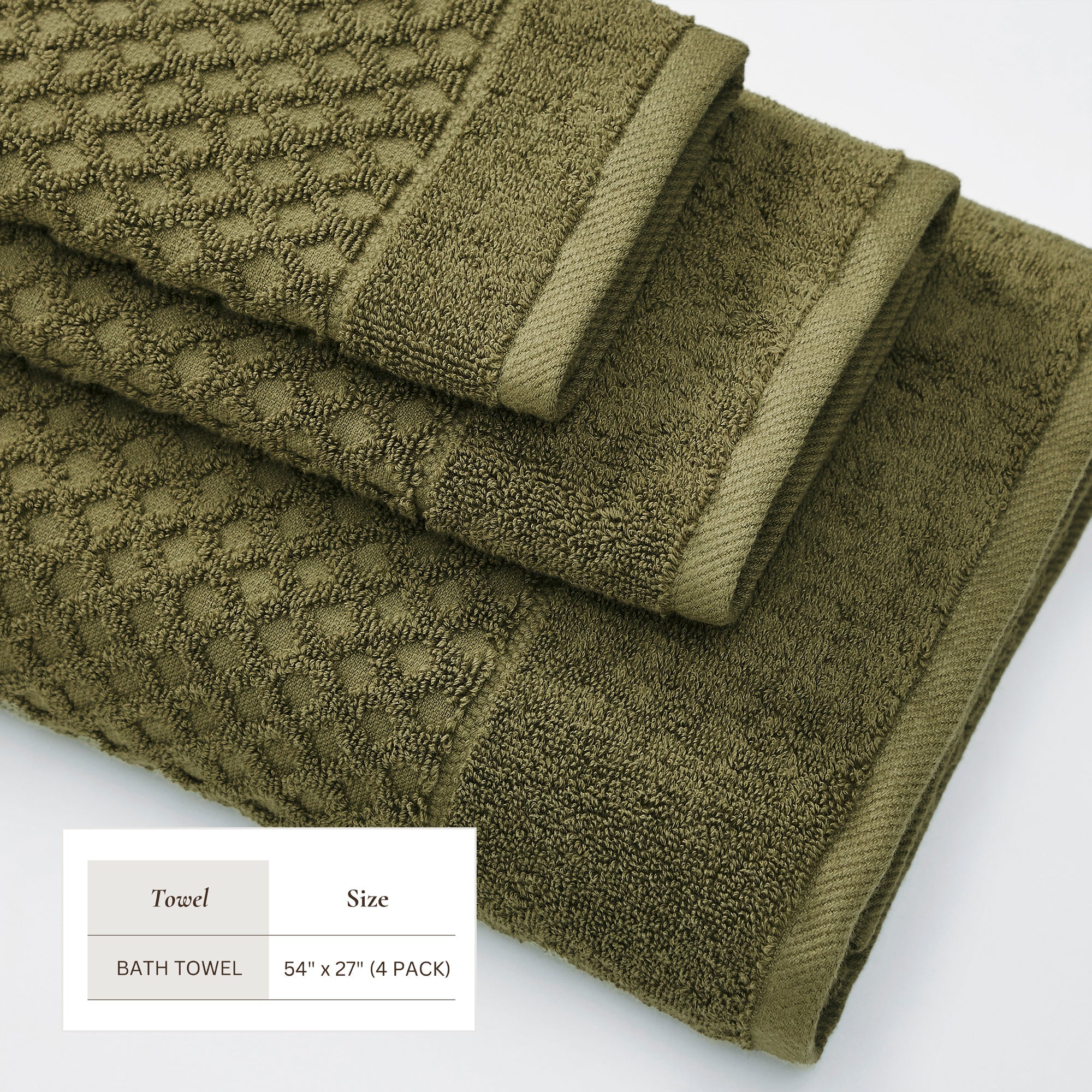 Cotton Diamond Waffle Weave Bath Towel Set - Grayson Collection - Image 85
