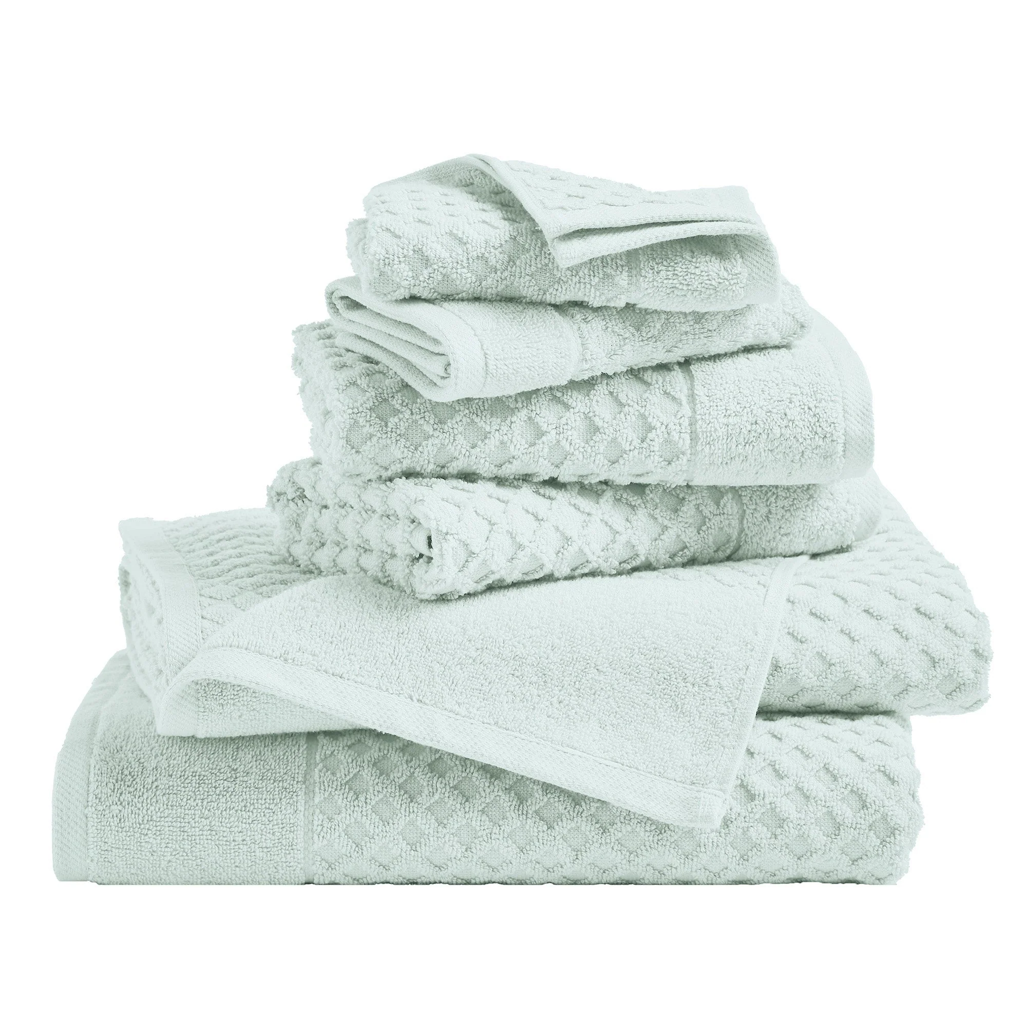 Cotton Diamond Waffle Weave Bath Towel Set - Grayson Collection - Image 90