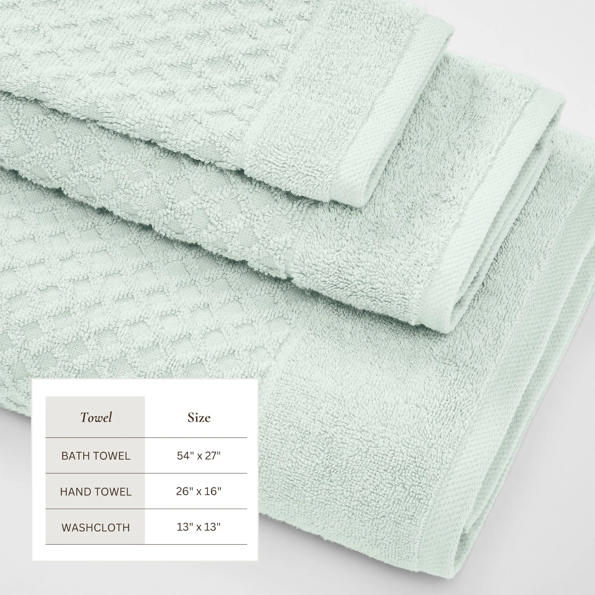 Cotton Diamond Waffle Weave Bath Towel Set - Grayson Collection - Image 96