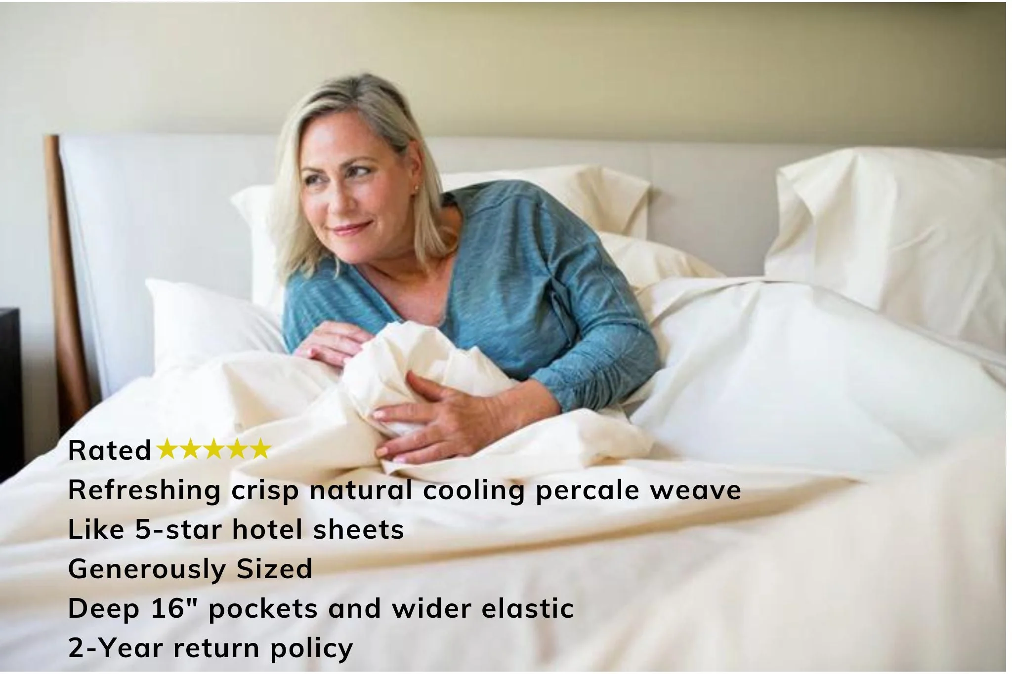 Cotton Percale Bed Sheet Set - Image 19