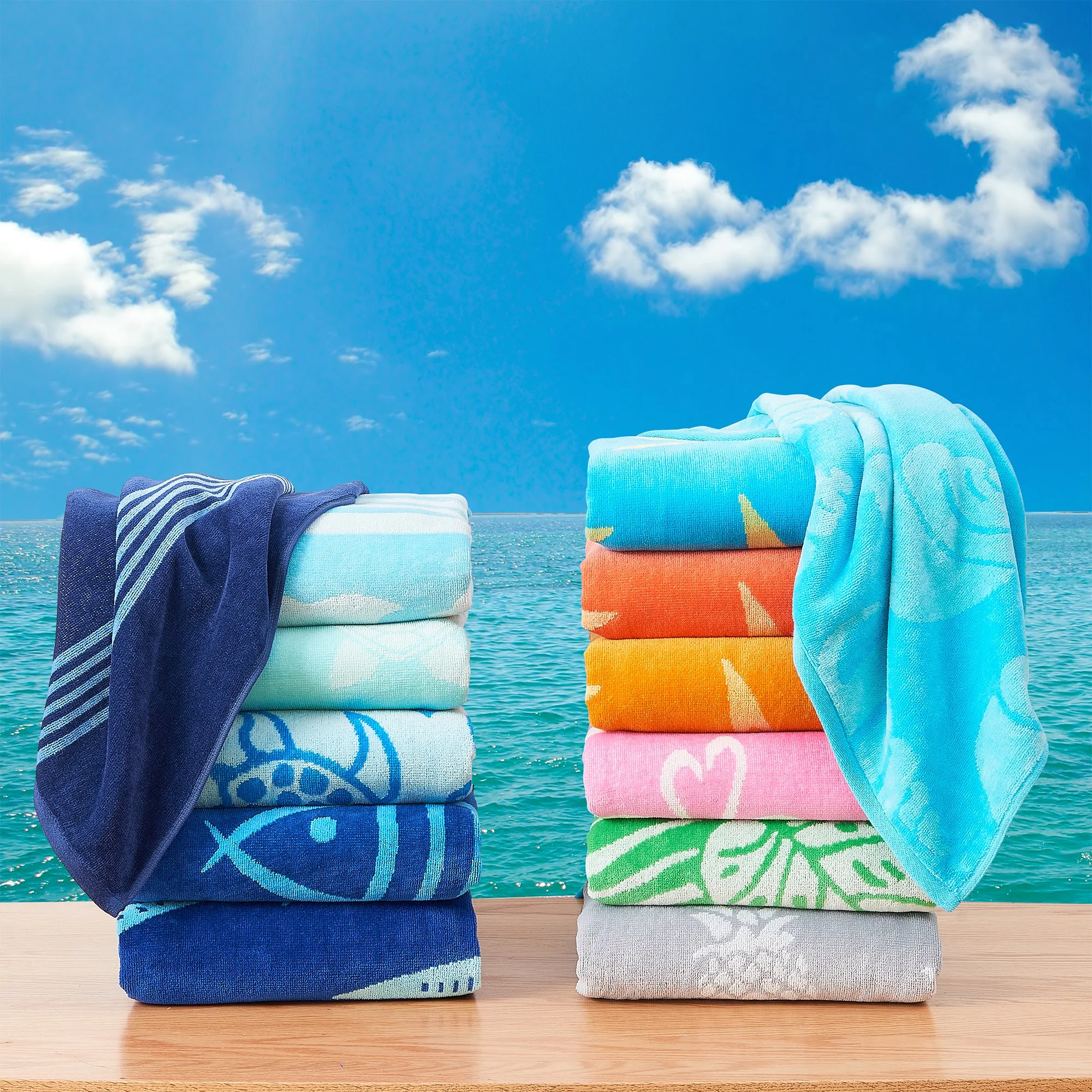 Cotton Velour Beach Towel - Maui Collection - Image 42
