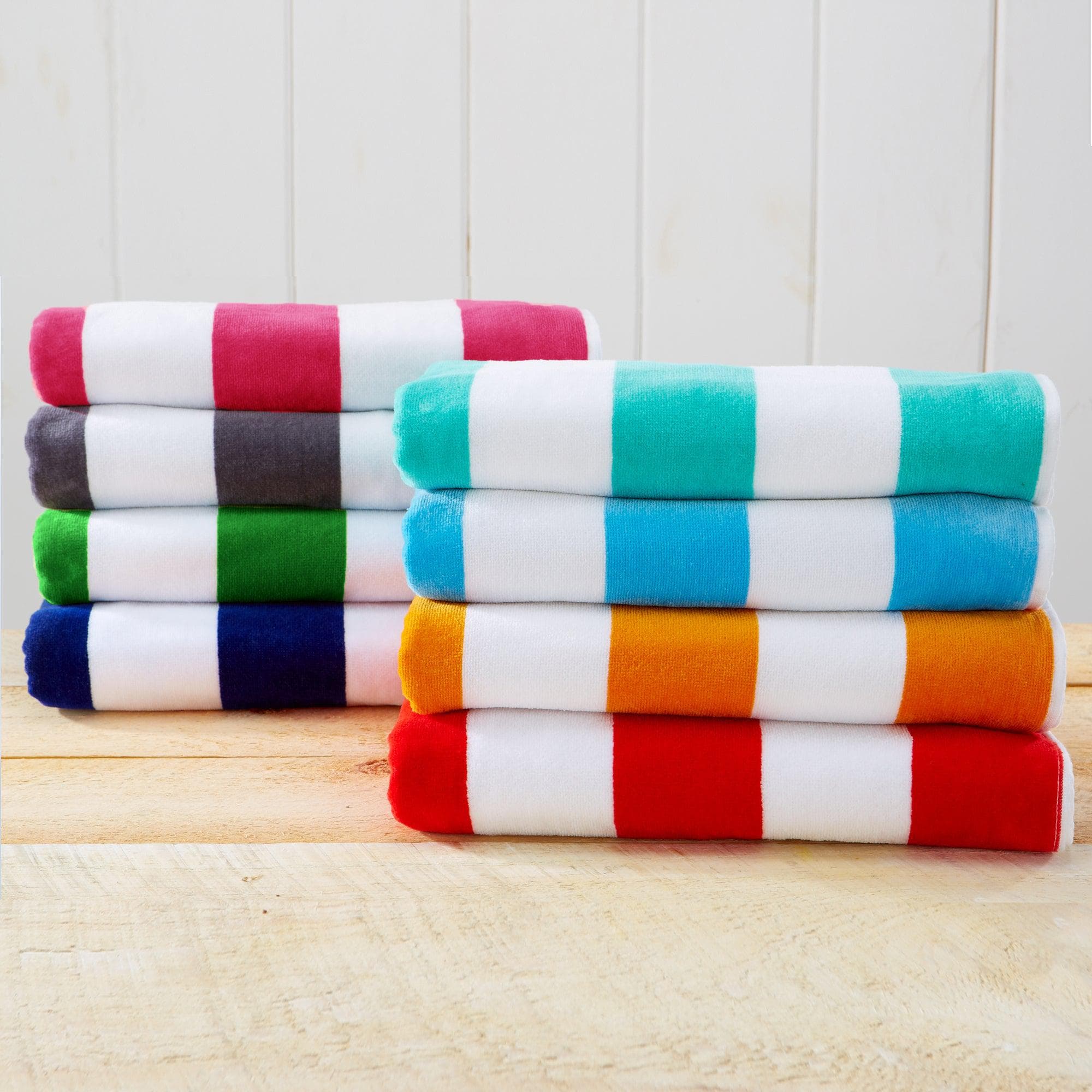 Cotton Velour Cabana Stripe Beach Towel - Novia Collection - Image 121