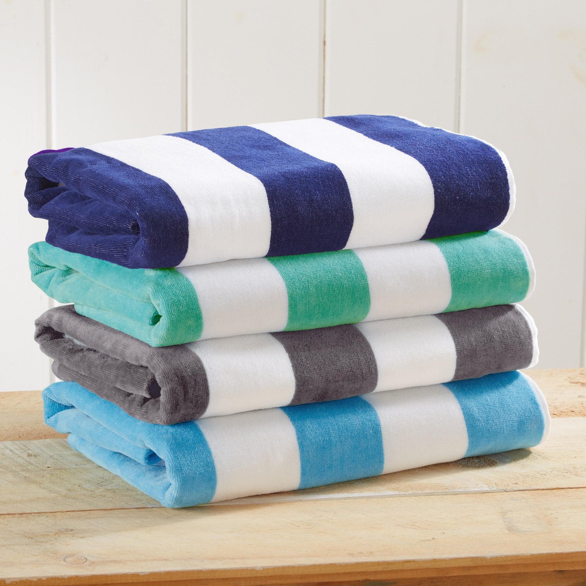 Cotton Velour Cabana Stripe Beach Towel - Novia Collection - Image 155