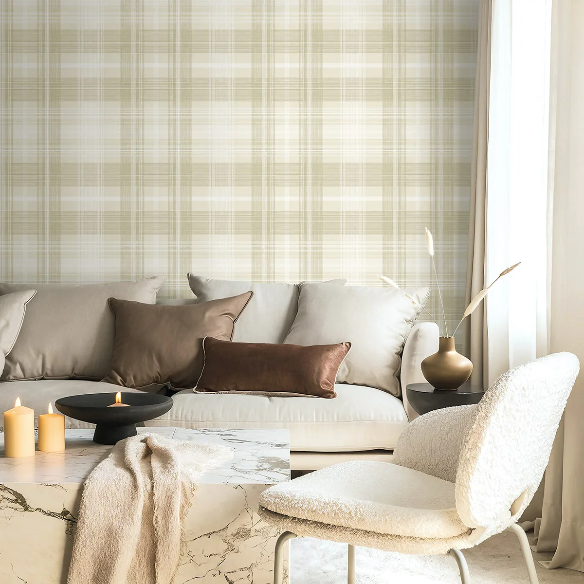 Crossroads Plaid Peel and Stick Removable Wallpaper - Image 16