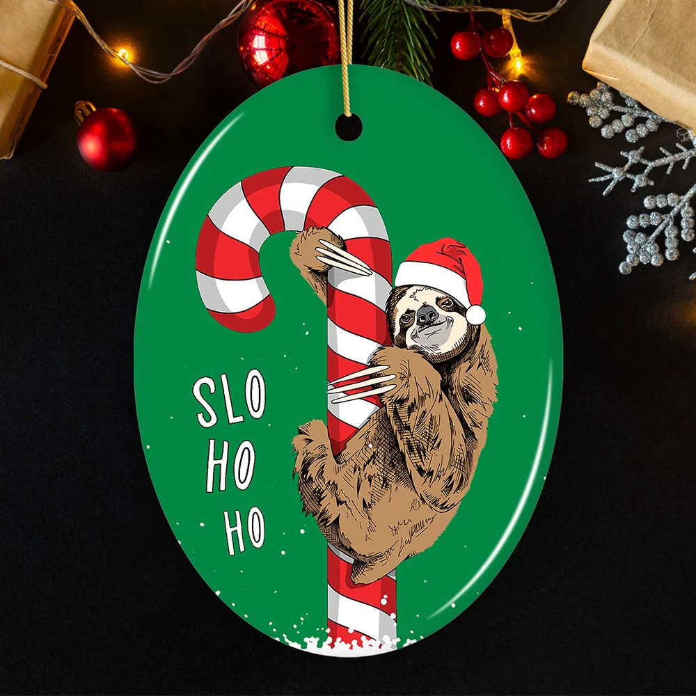 Cute Sloth Christmas Ornament, Slo Ho Ho by OrnamentallyYou - Image 2