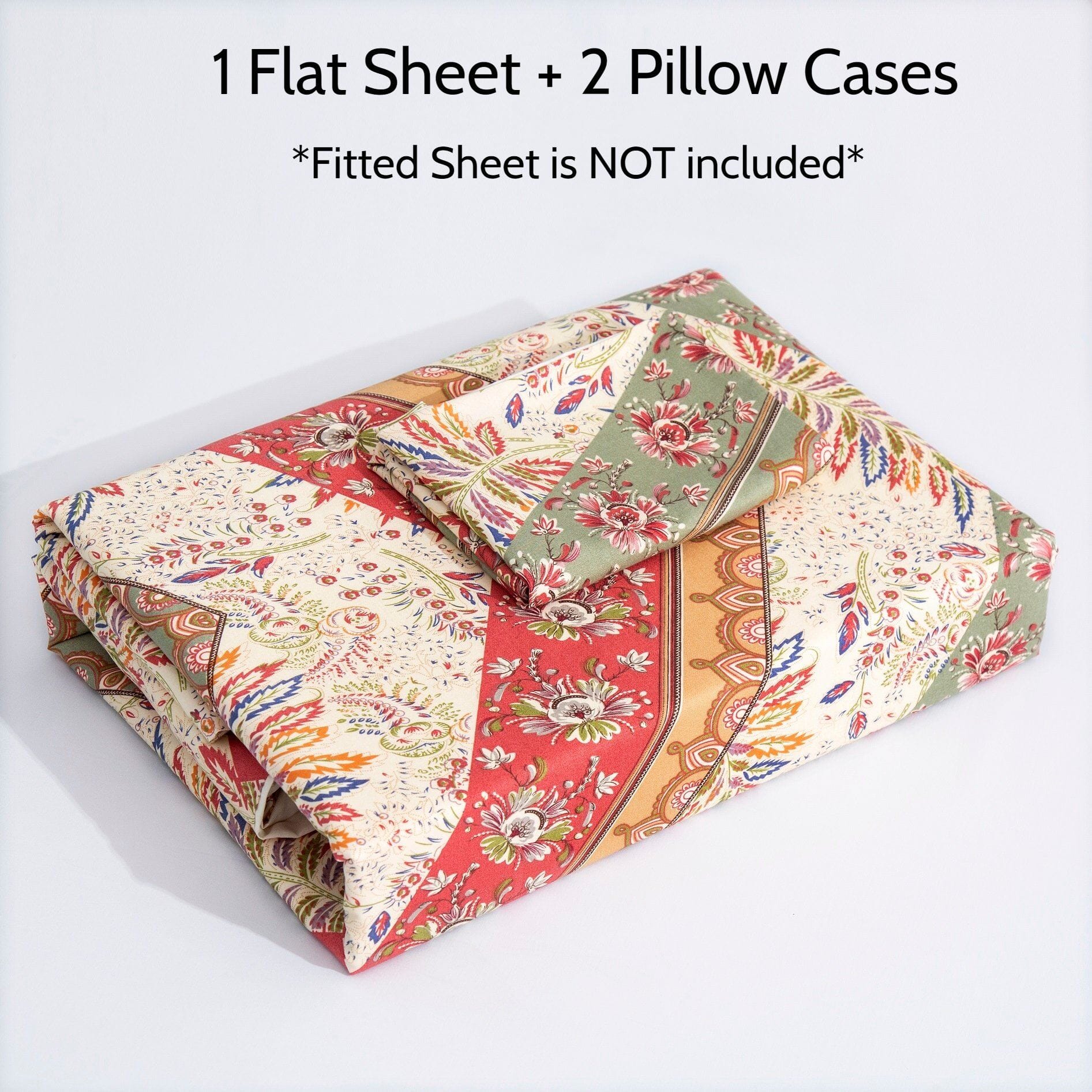 Chevron Floral Flat Bed Sheet w/ Pillowcases - Image 10