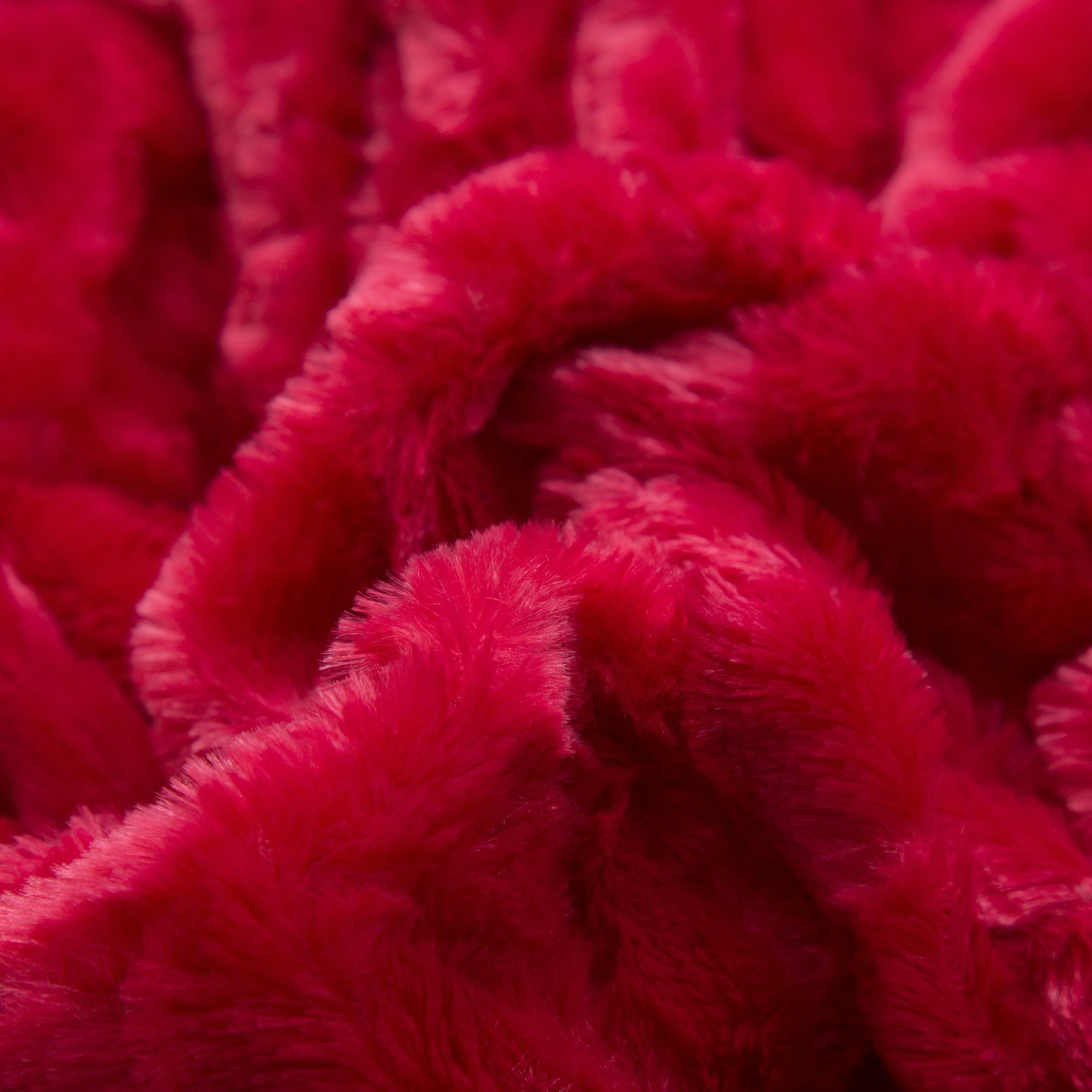 Romantic Red, Plush Faux Fur Throw Blanket - Image 8