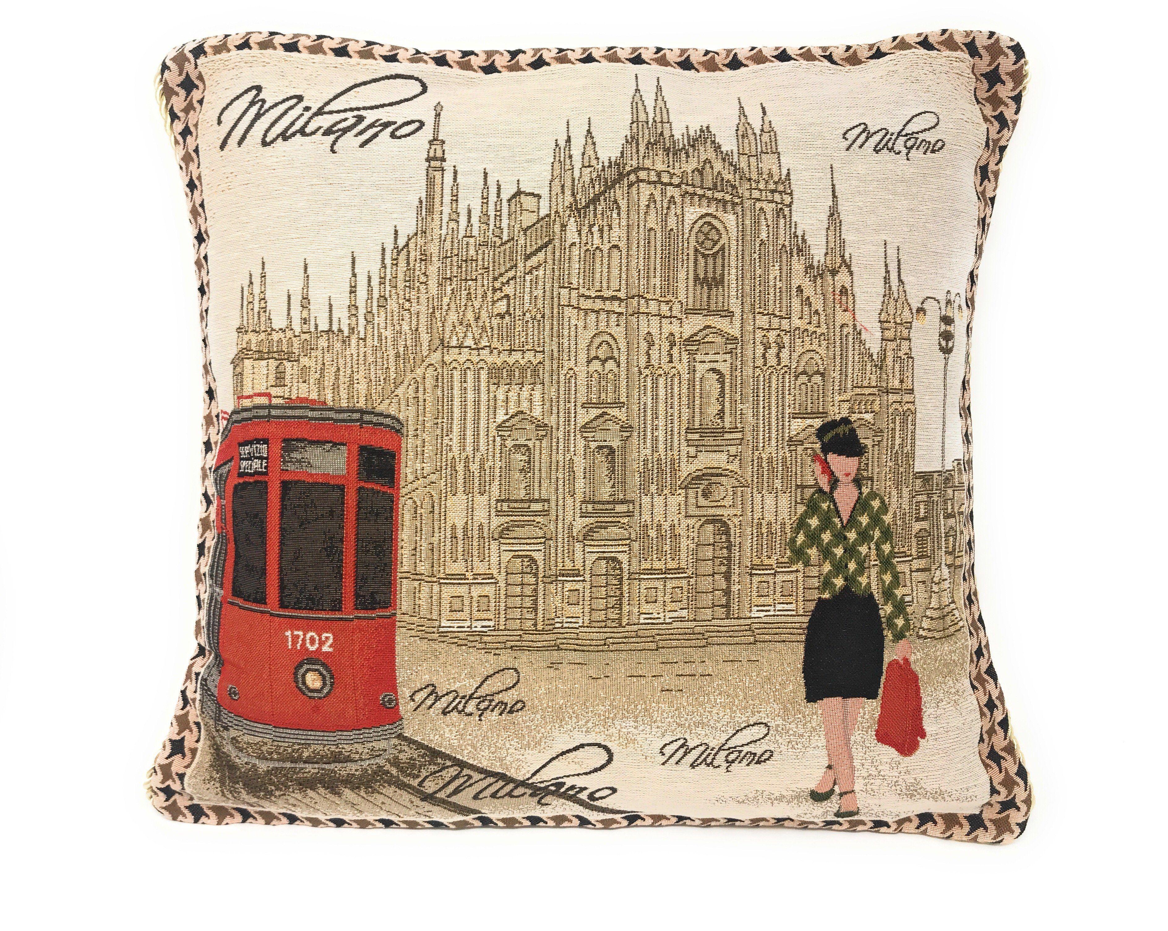 Set of 2 Postcard Milan Throw Pillow Covers w/ Pillow Inserts - Image 2