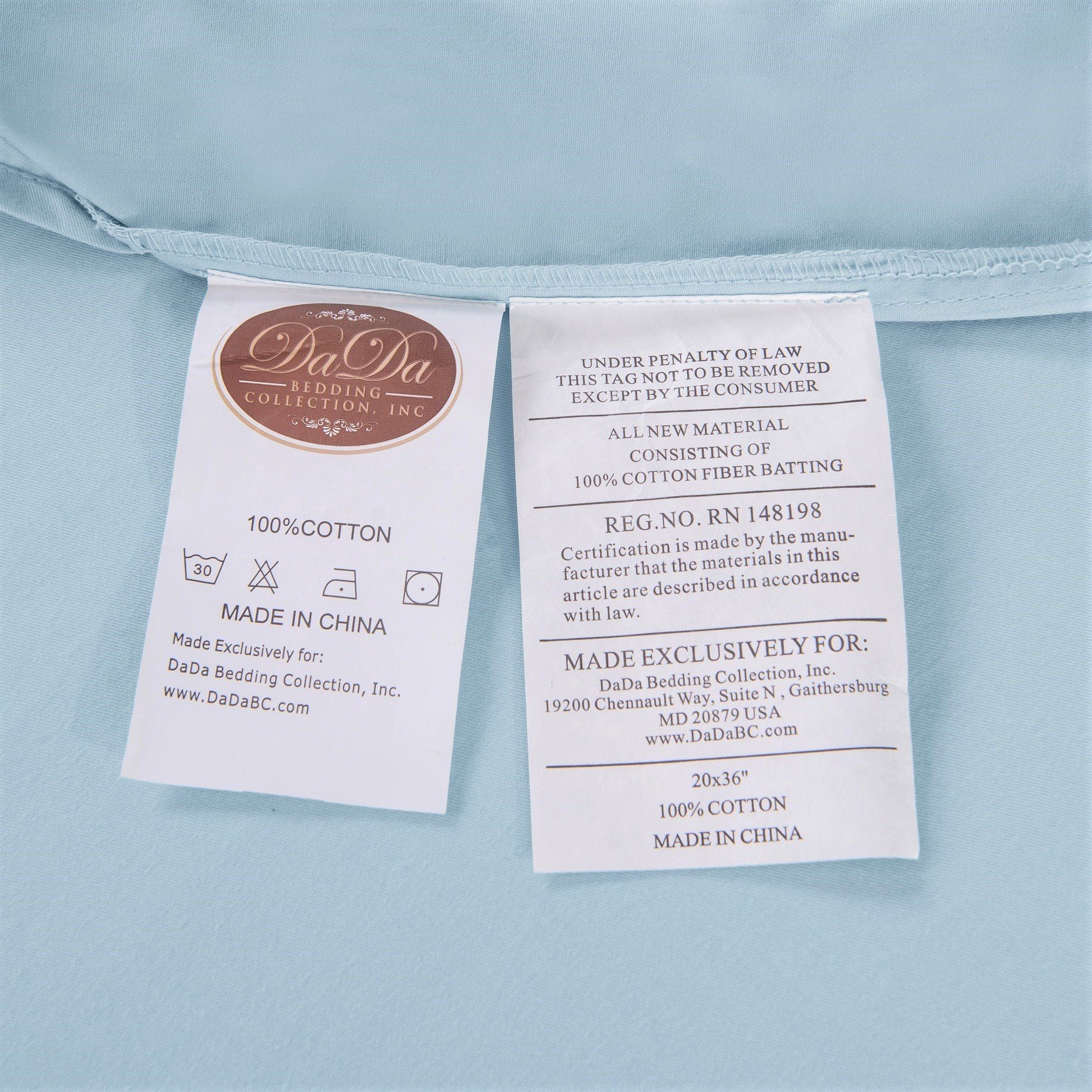 Soothing SeaFoam Sky Blue Cotton Fitted Bed Sheet w/ Pillow Cases - Image 7