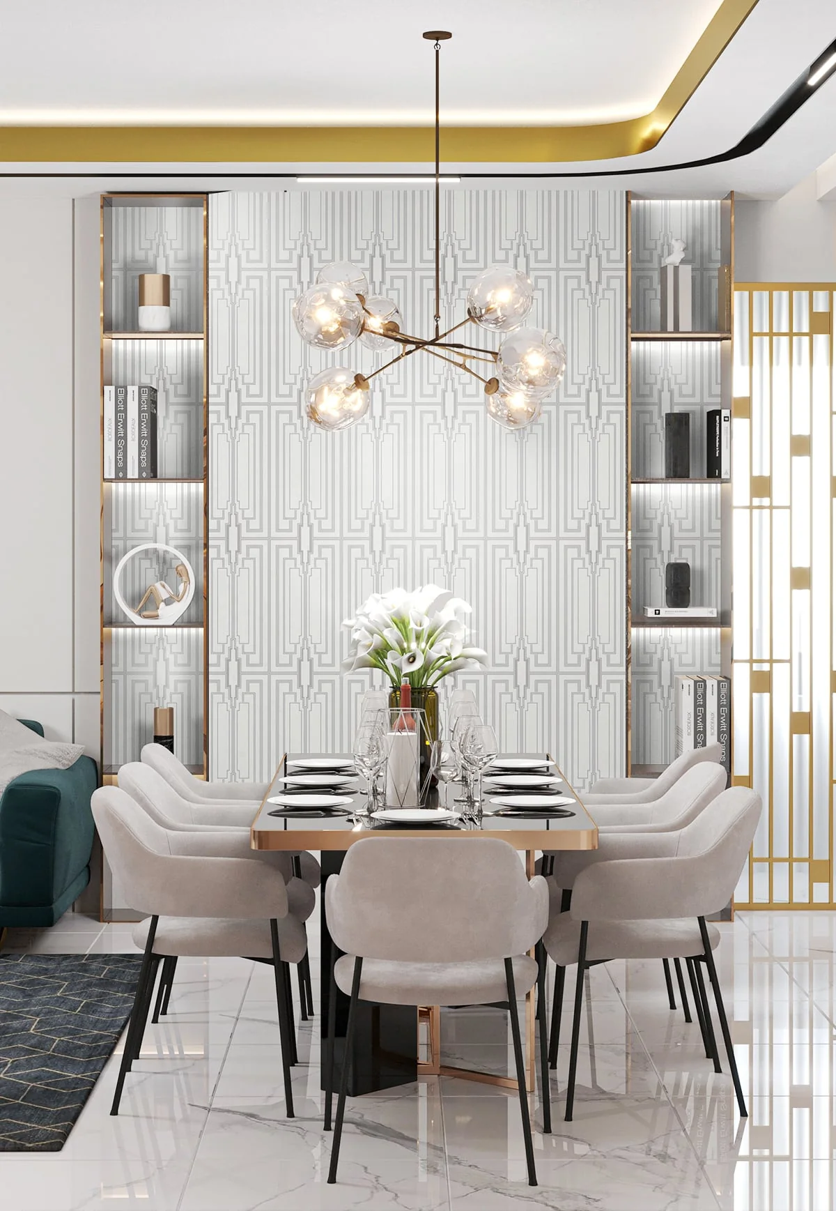 Deco 2 Manhattan Geometric Unpasted Wallpaper - Image 13