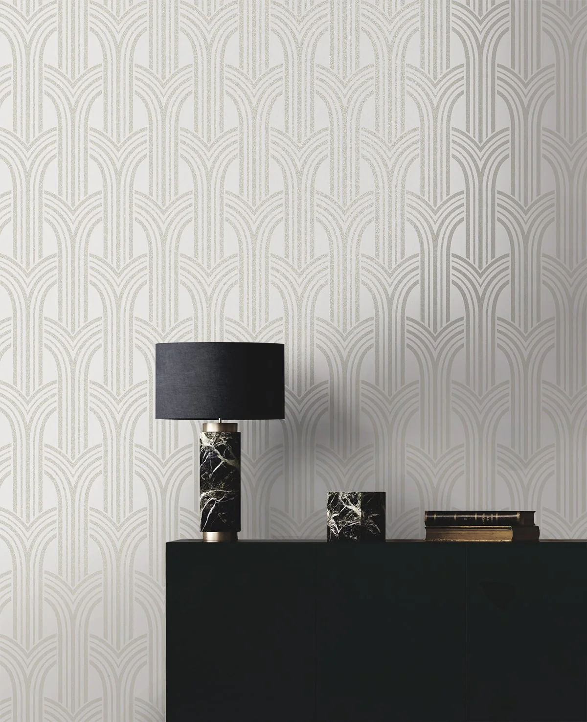 Deco Arches Glass Beaded Geometric Unpasted Wallpaper - Image 5