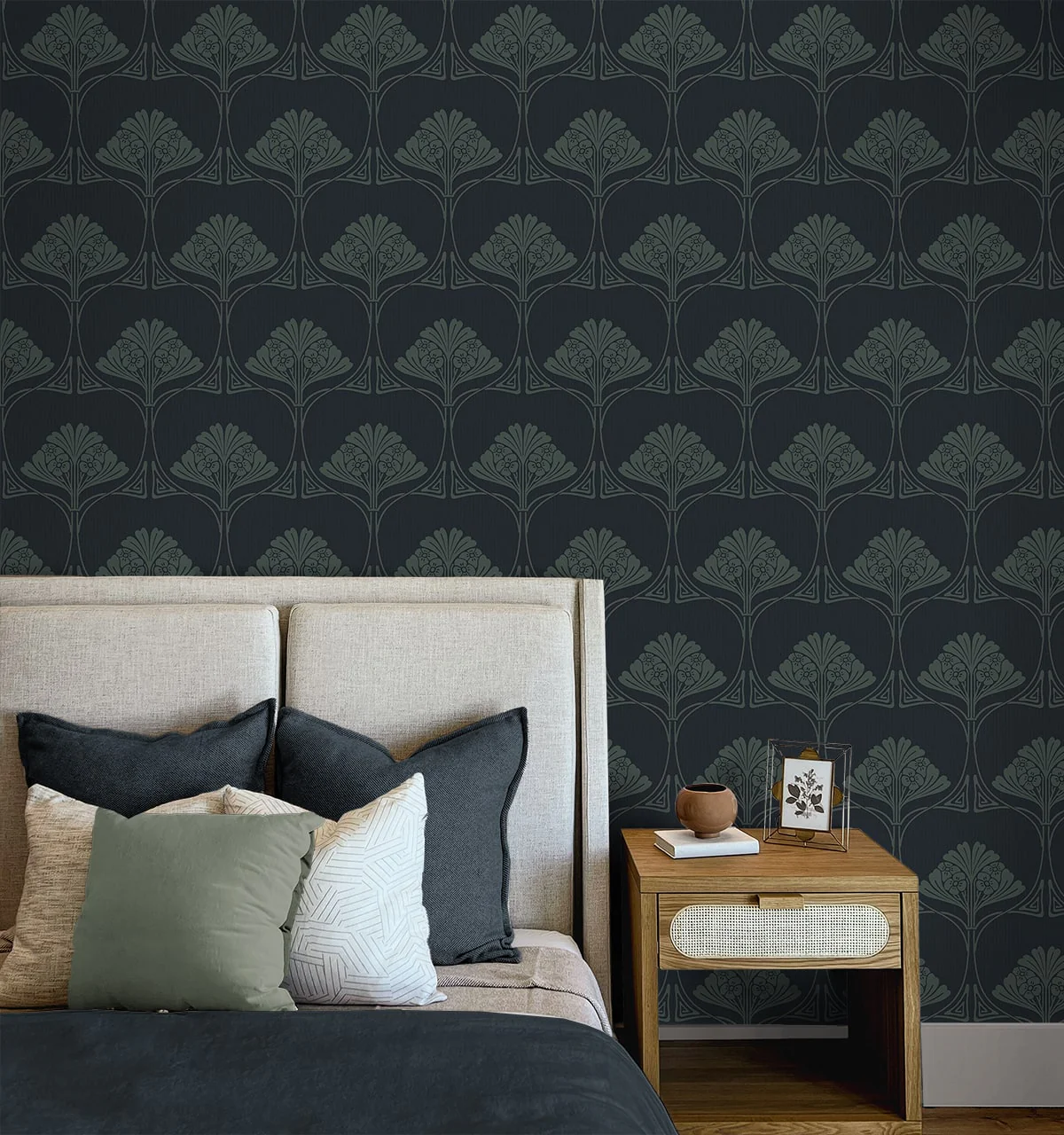 Deco Floral Premium Screen Printed Peel and Stick Removable Wallpaper - Image 2