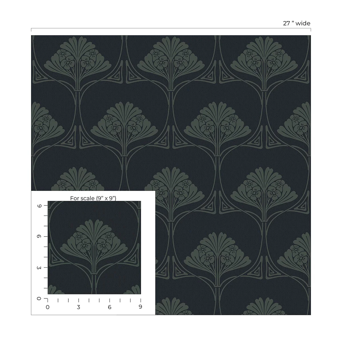 Deco Floral Premium Screen Printed Peel and Stick Removable Wallpaper - Image 8