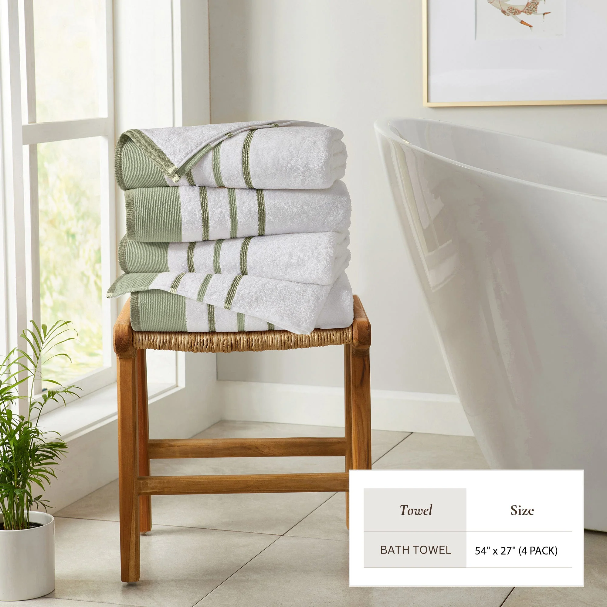 Decorative Cotton Stripe Bath Towel Set - Noelle Collection - Image 118