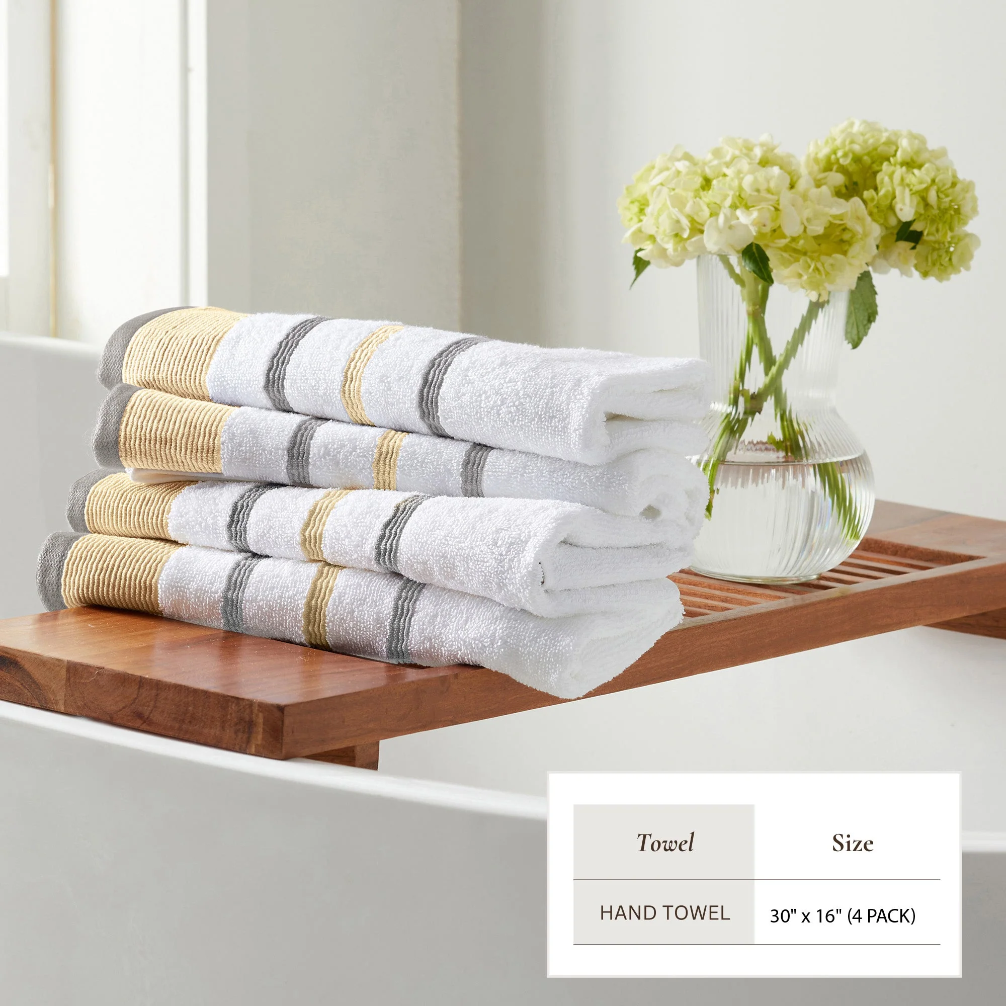 Decorative Cotton Stripe Bath Towel Set - Noelle Collection - Image 148
