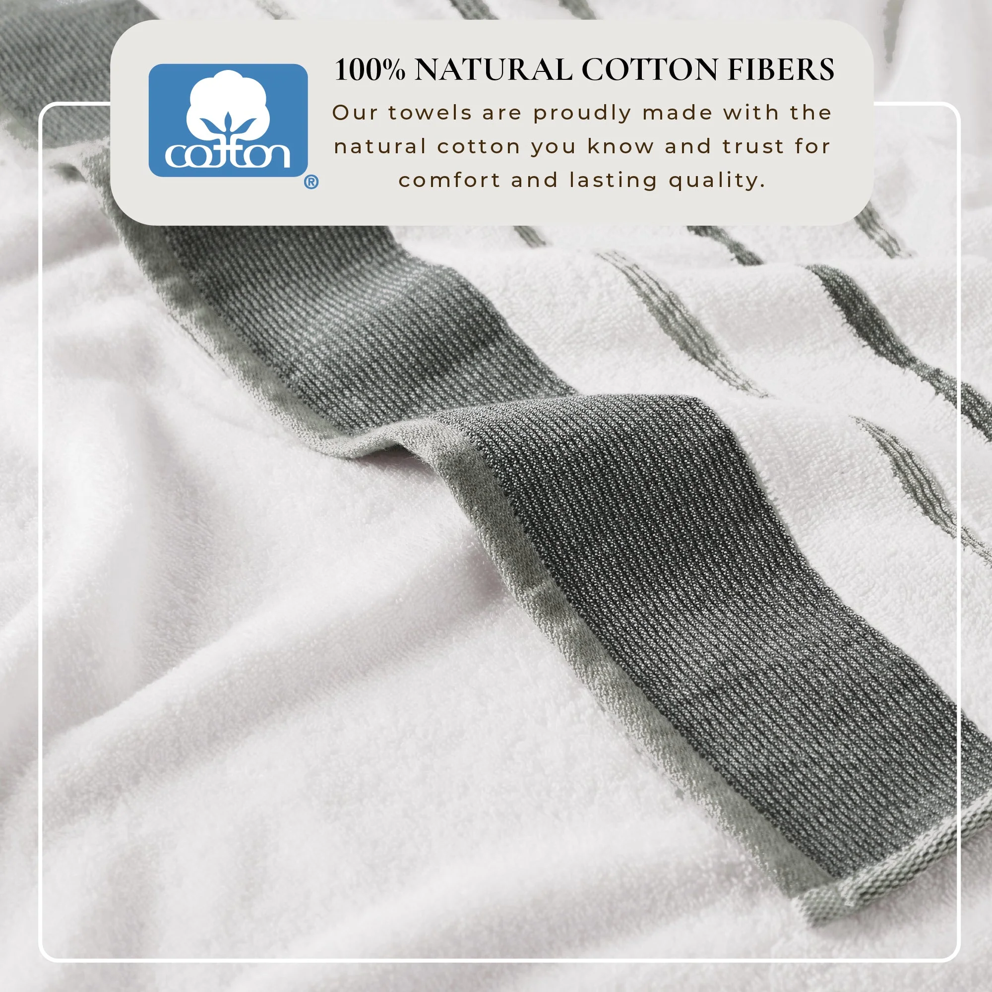 Decorative Cotton Stripe Bath Towel Set - Noelle Collection - Image 17