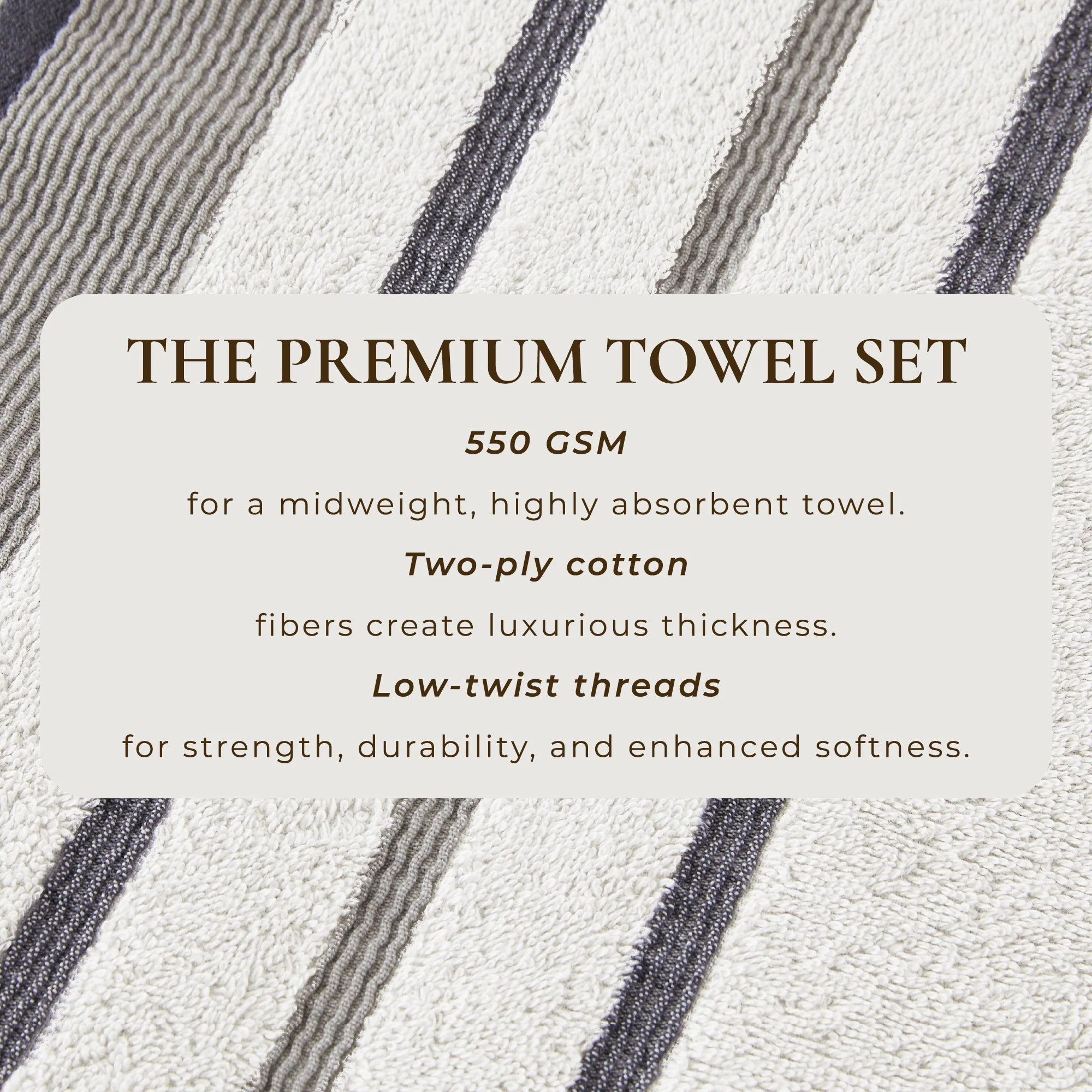 Decorative Cotton Stripe Bath Towel Set - Noelle Collection - Image 201