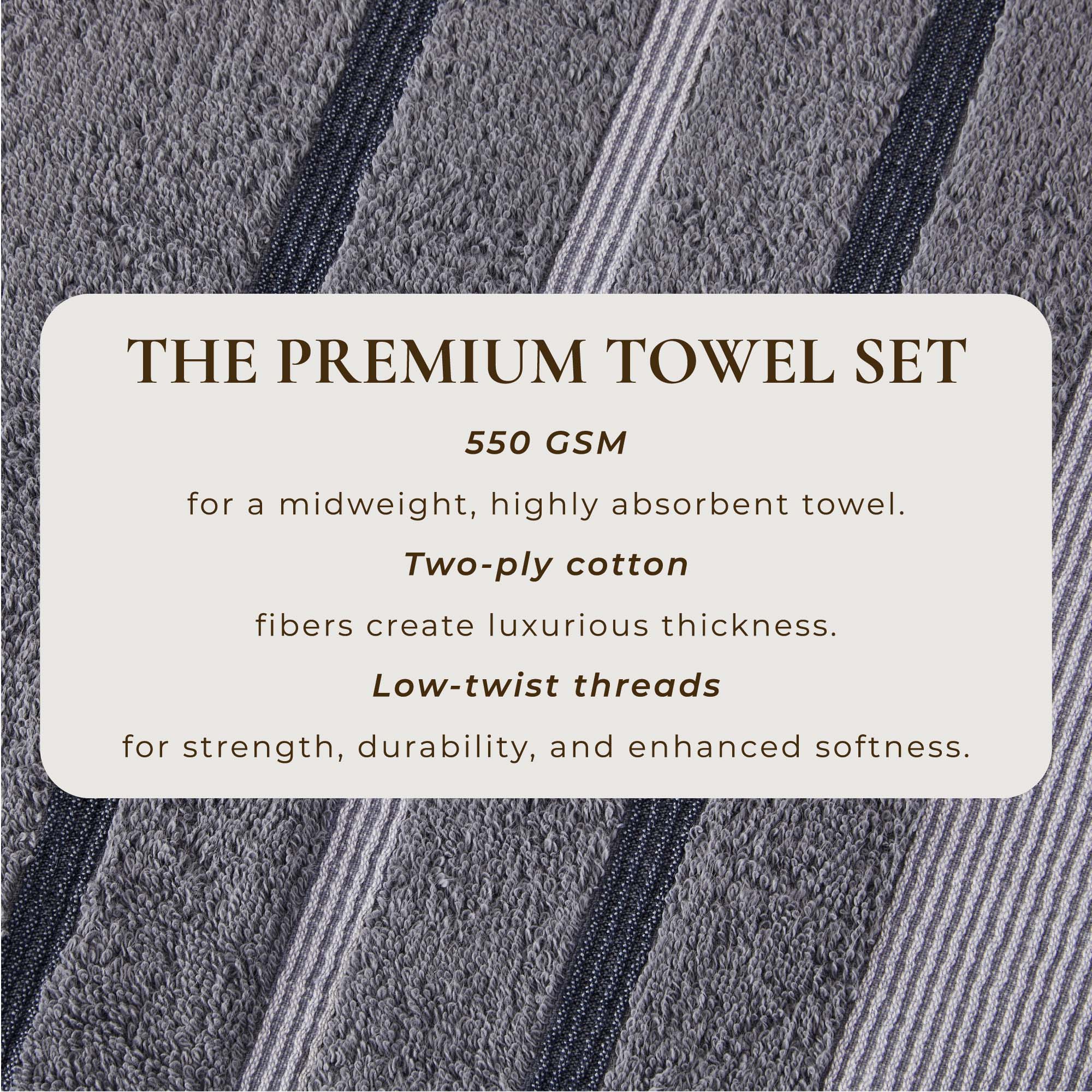 Decorative Cotton Stripe Bath Towel Set - Noelle Collection - Image 207