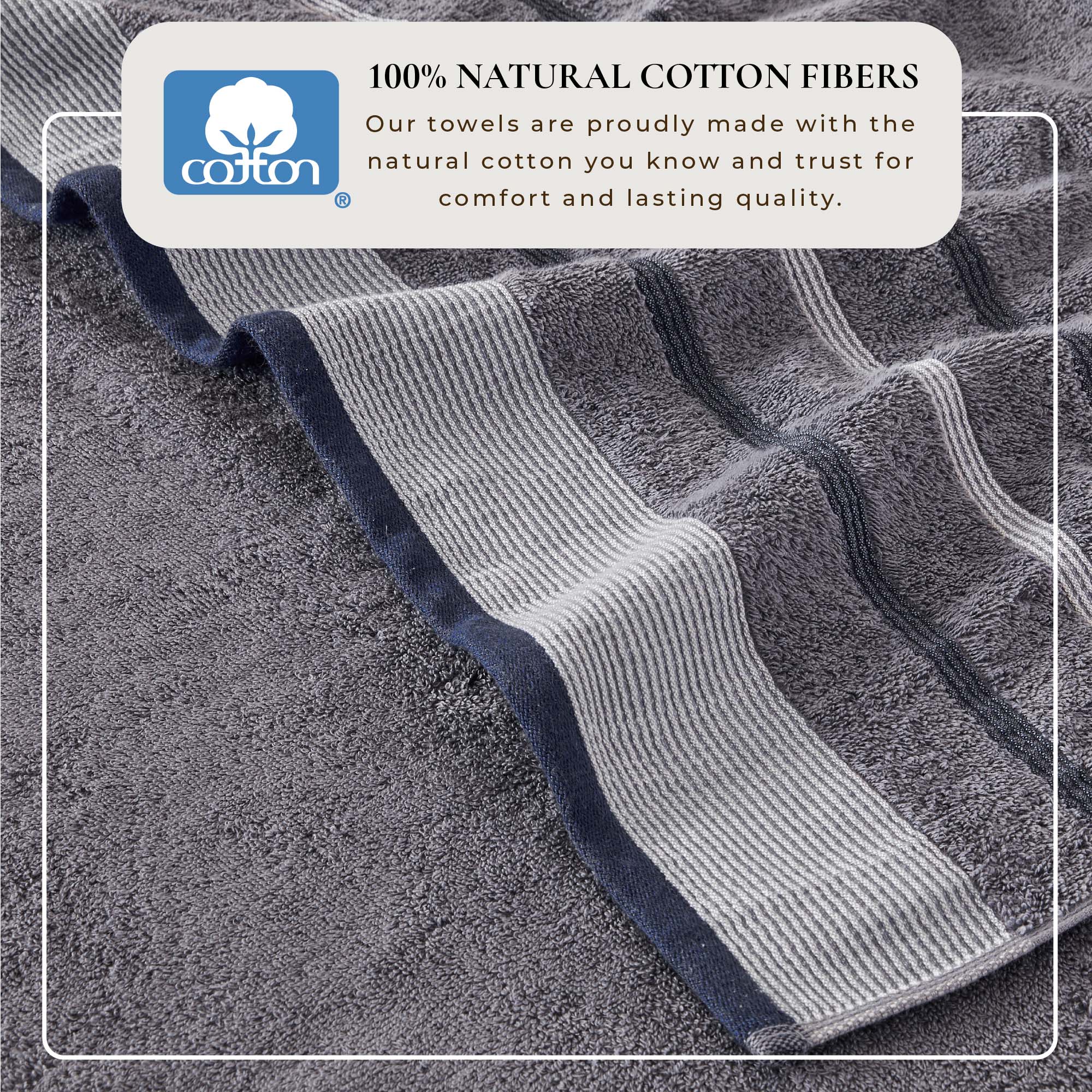 Decorative Cotton Stripe Bath Towel Set - Noelle Collection - Image 215