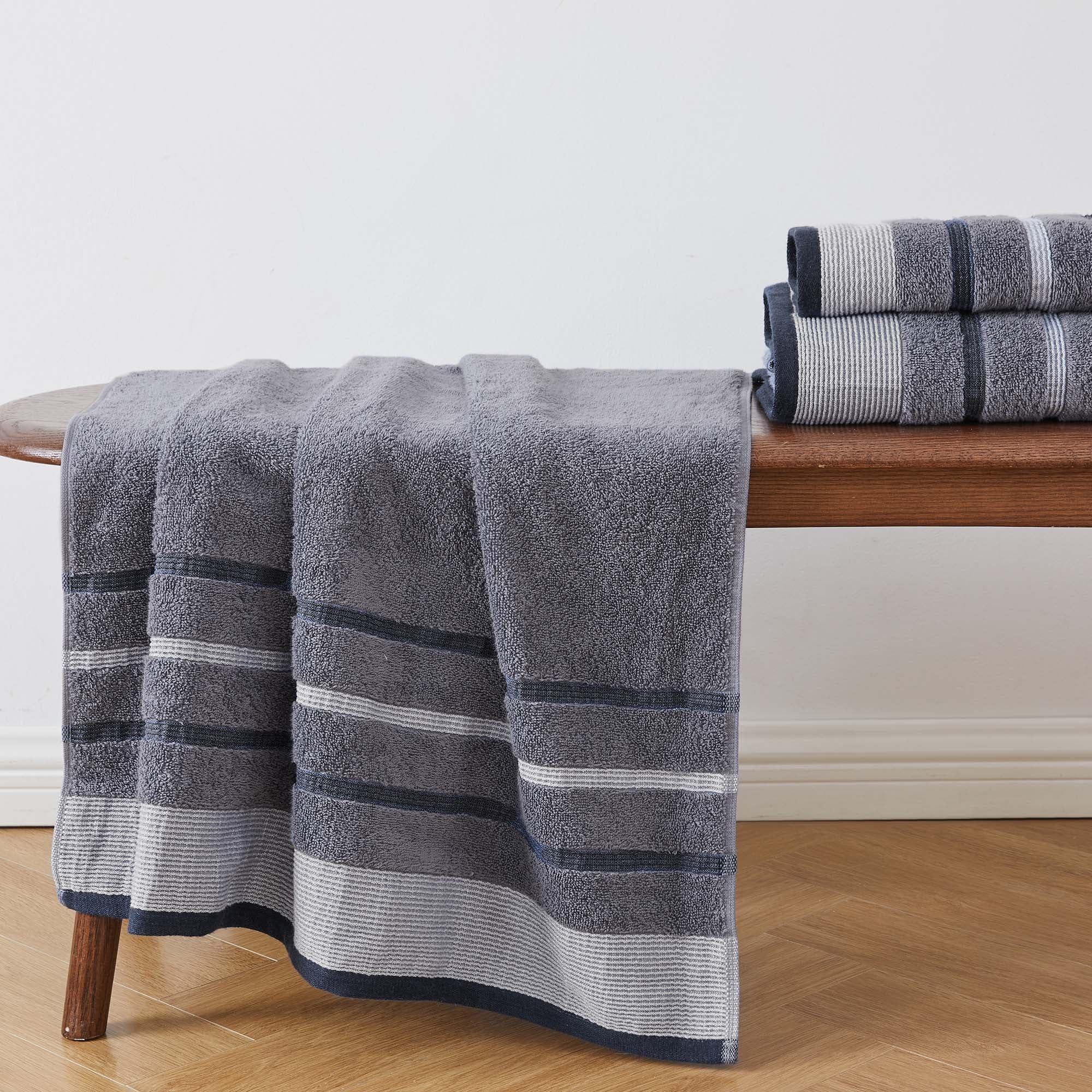 Decorative Cotton Stripe Bath Towel Set - Noelle Collection - Image 216