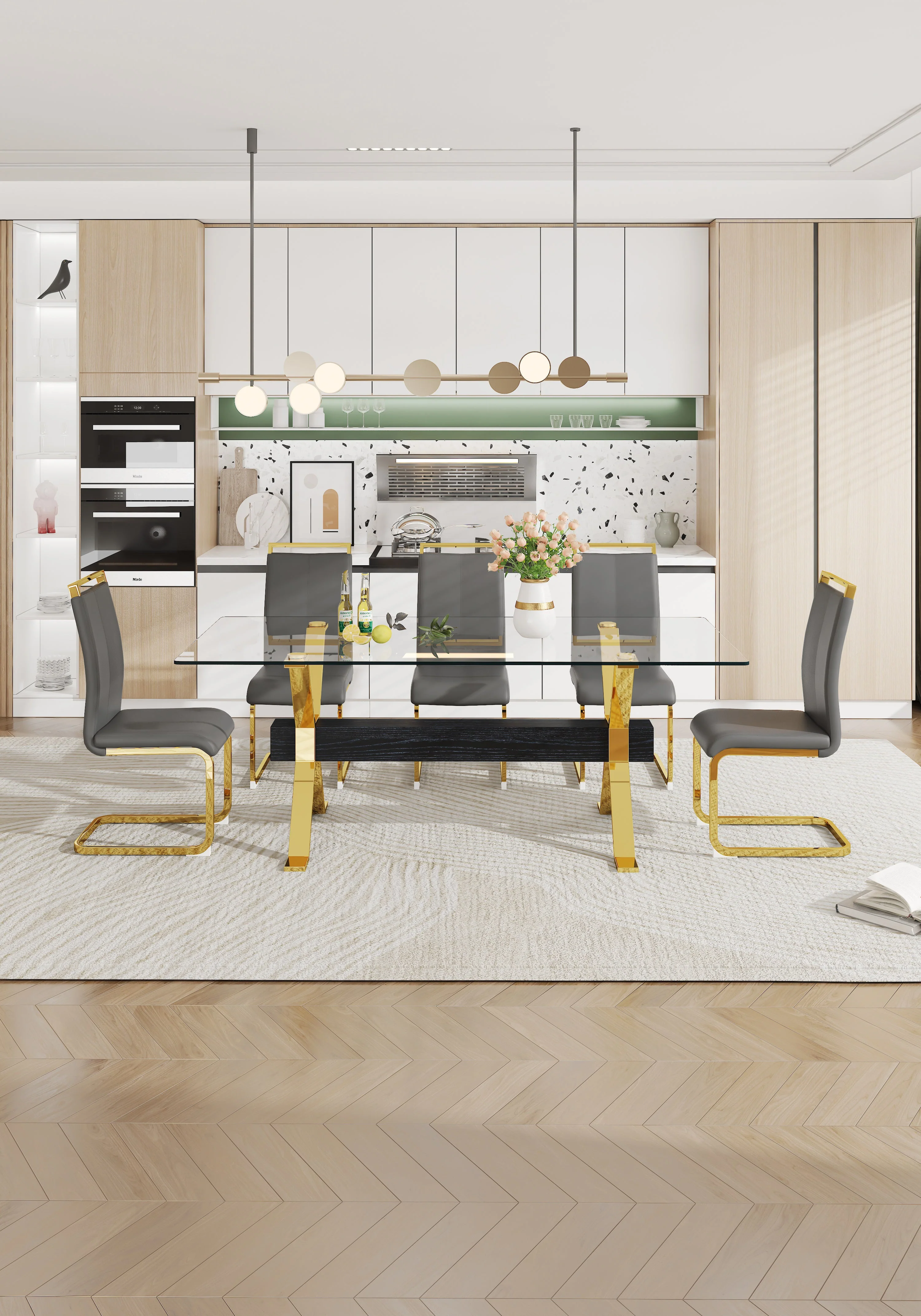 Modern Tempered Glass Dining Table - Image 18