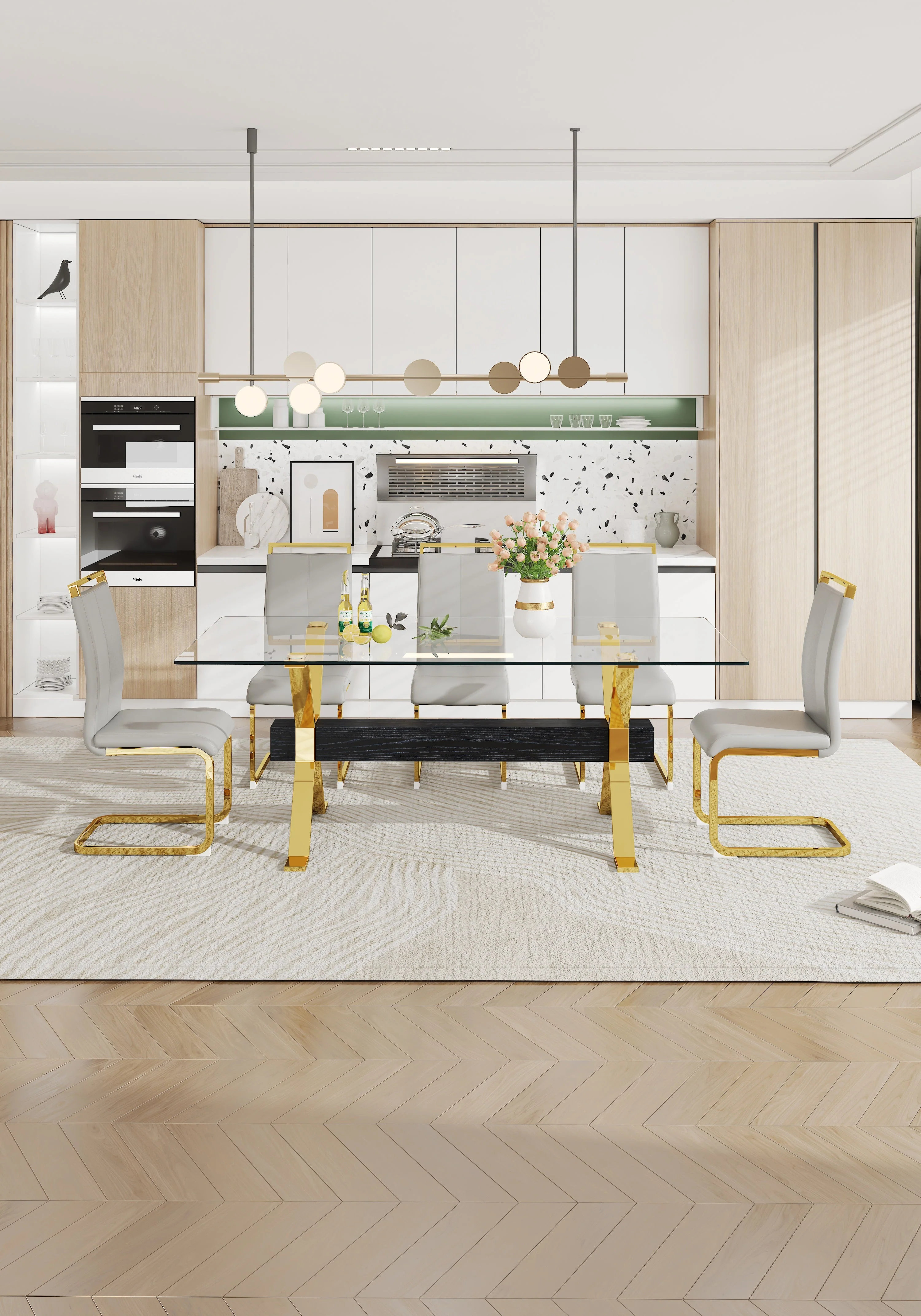 Modern Tempered Glass Dining Table - Image 7