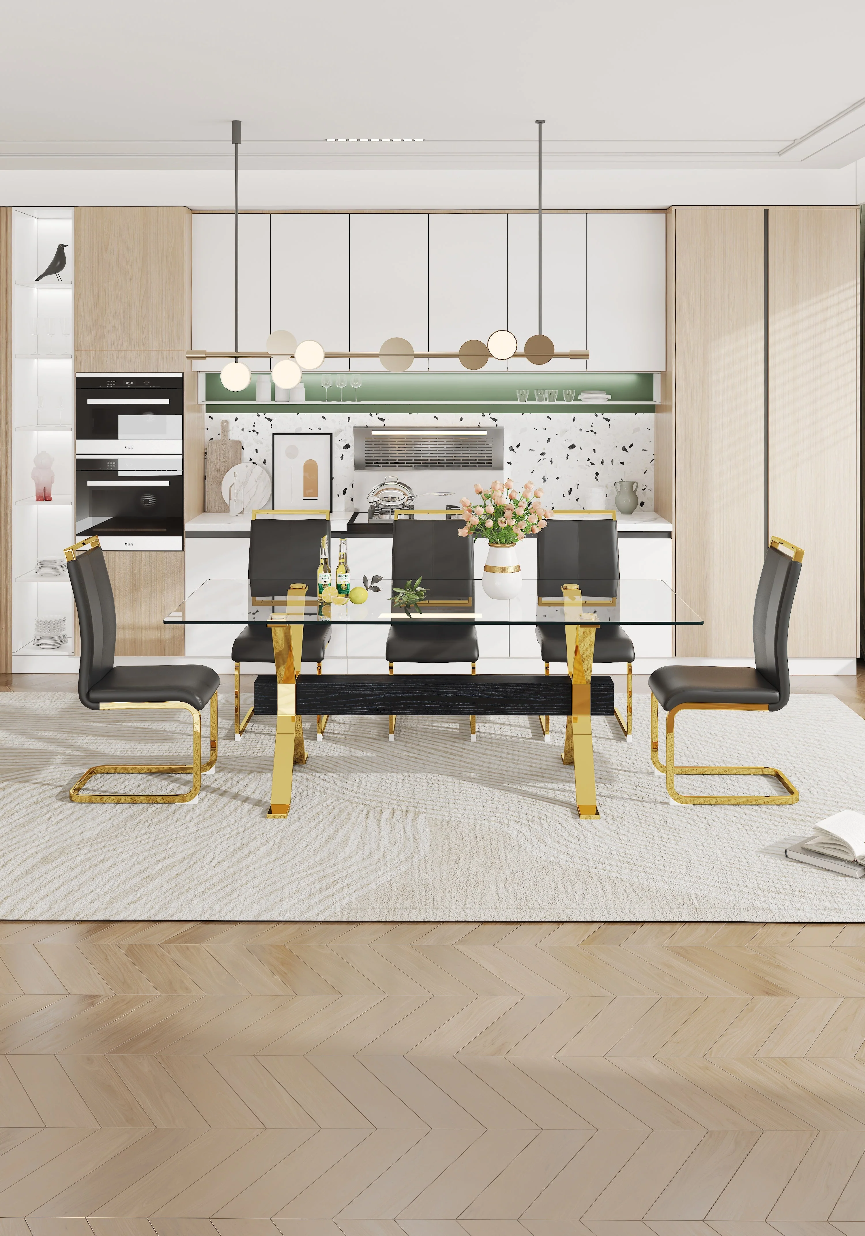 Modern Tempered Glass Dining Table - Image 9