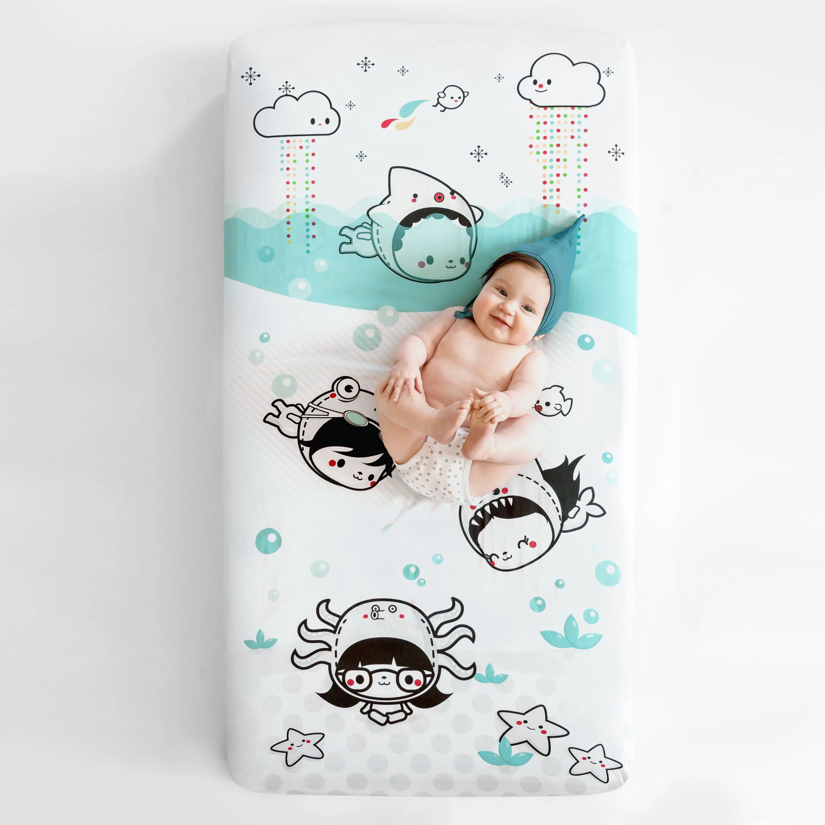 Dive In Standard Size Crib Sheet - Image 2